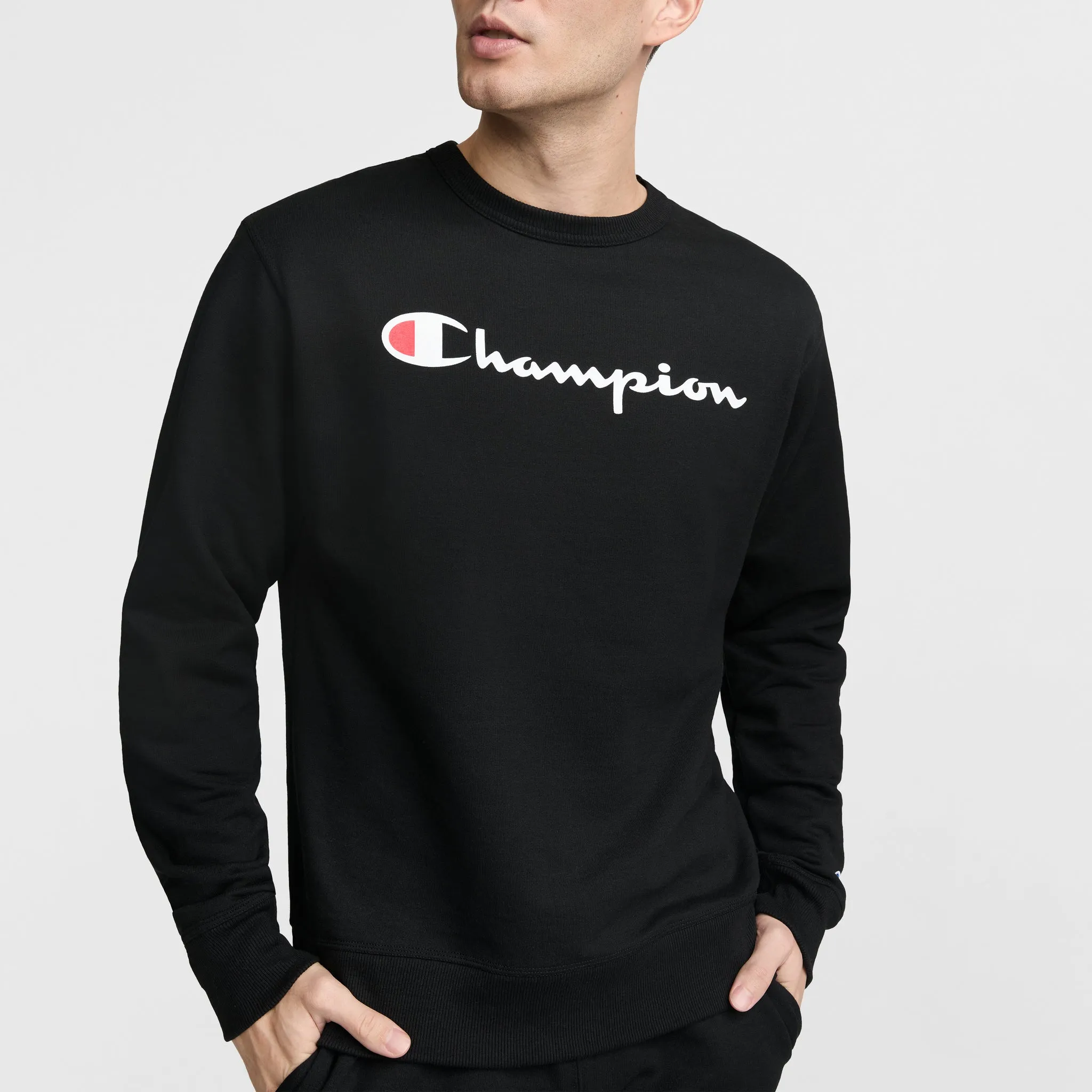Powerblend Crewneck Sweatshirt, Classic Script Logo Urban Street Look