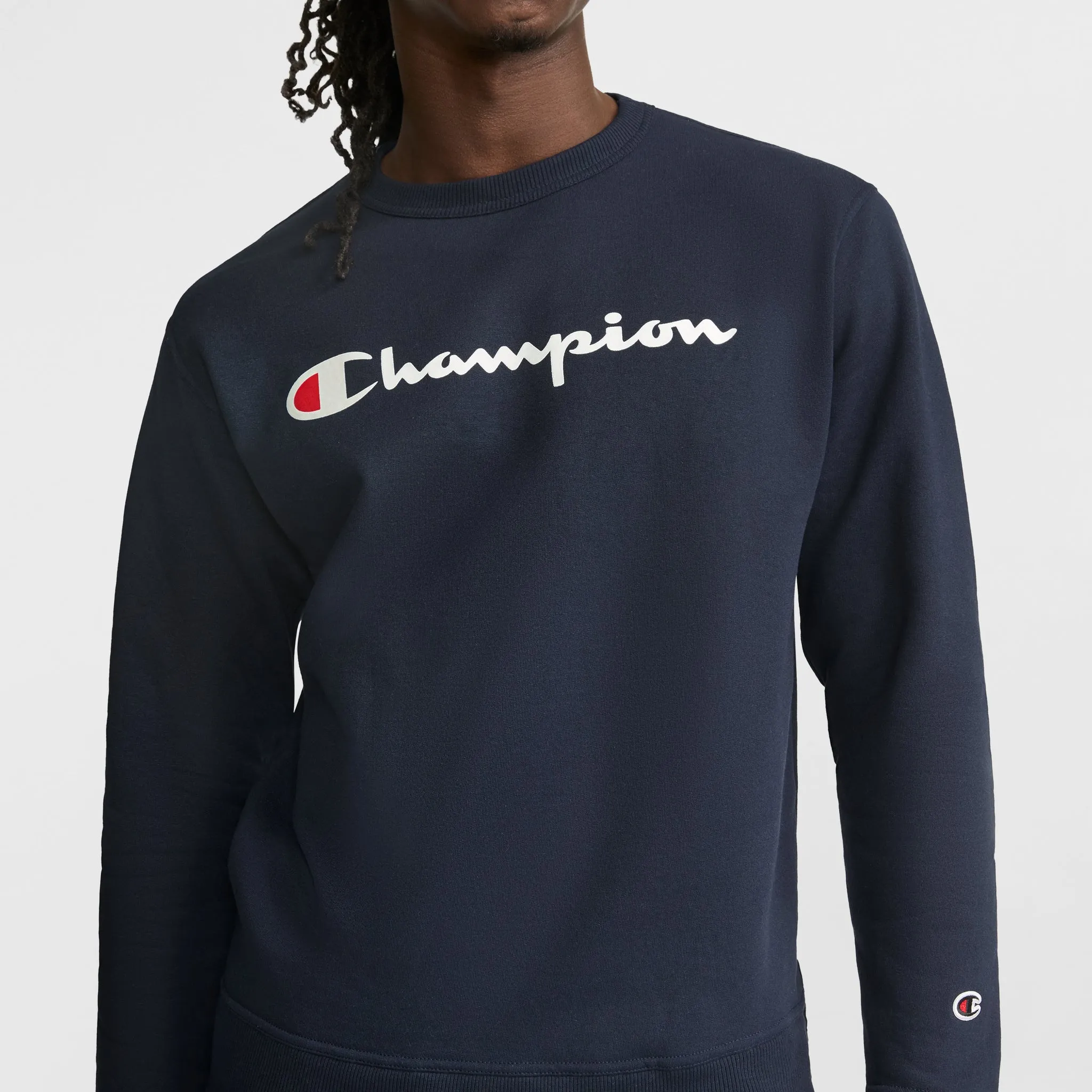 Powerblend Crewneck Sweatshirt, Classic Script Logo Urban Street Look