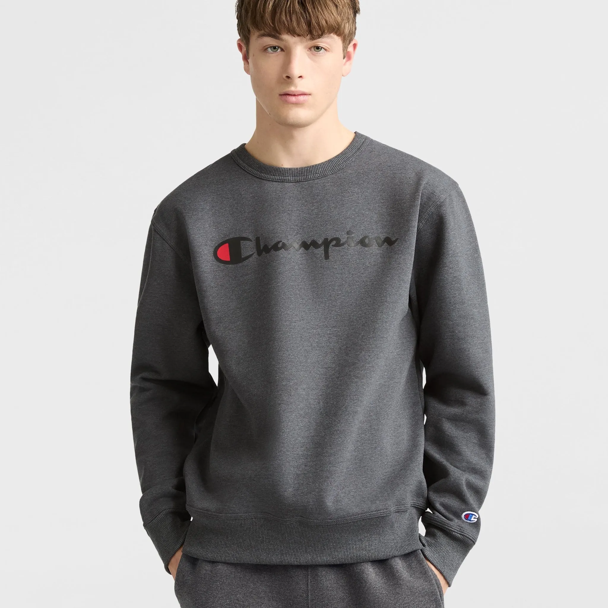Powerblend Crewneck Sweatshirt, Classic Script Logo Urban Street Look