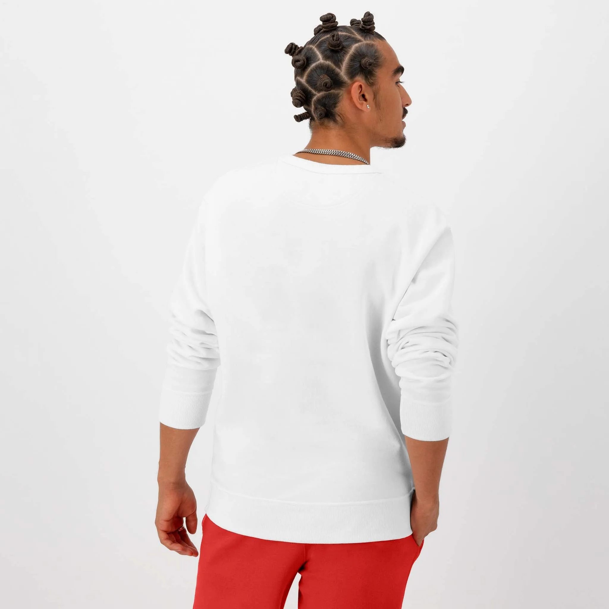 Powerblend Crewneck Sweatshirt, Left Script Logo Urban Street Look