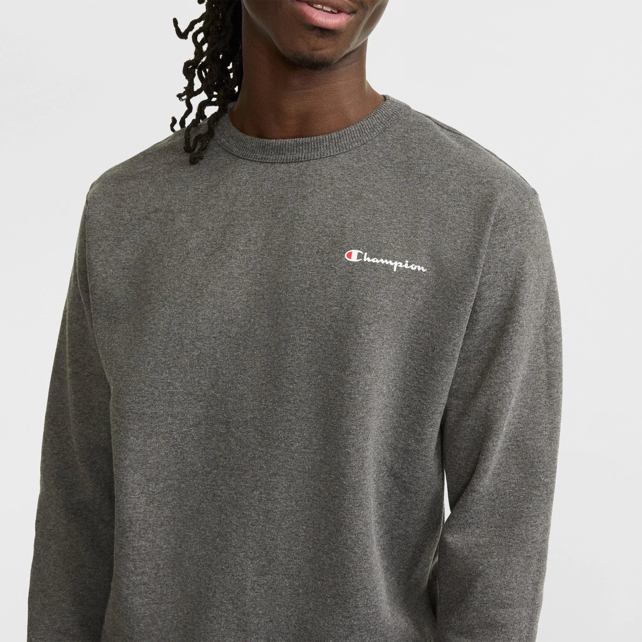 Powerblend Crewneck Sweatshirt, Left Script Logo Urban Street Look
