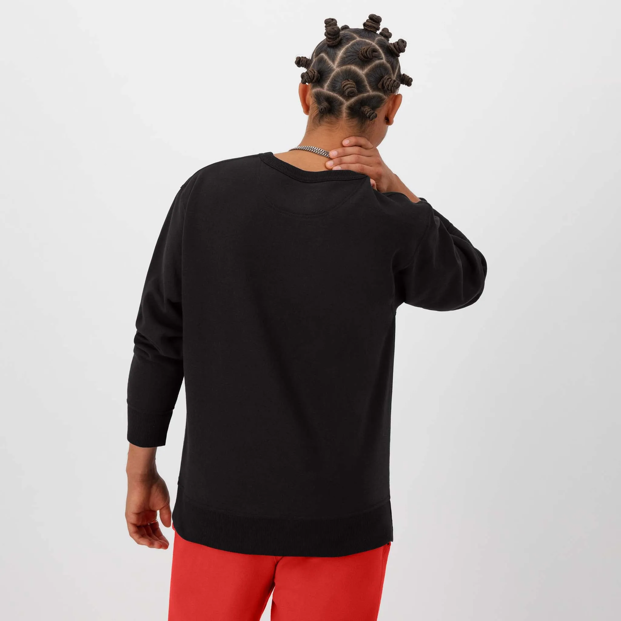 Powerblend Crewneck Sweatshirt, Left Script Logo Urban Street Look