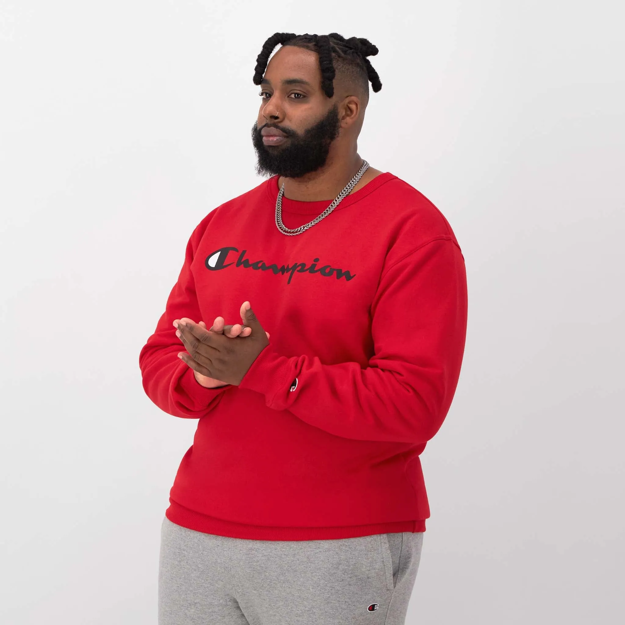 Powerblend Crewneck Sweatshirt, Script Logo - Big & Tall Urban Street Look
