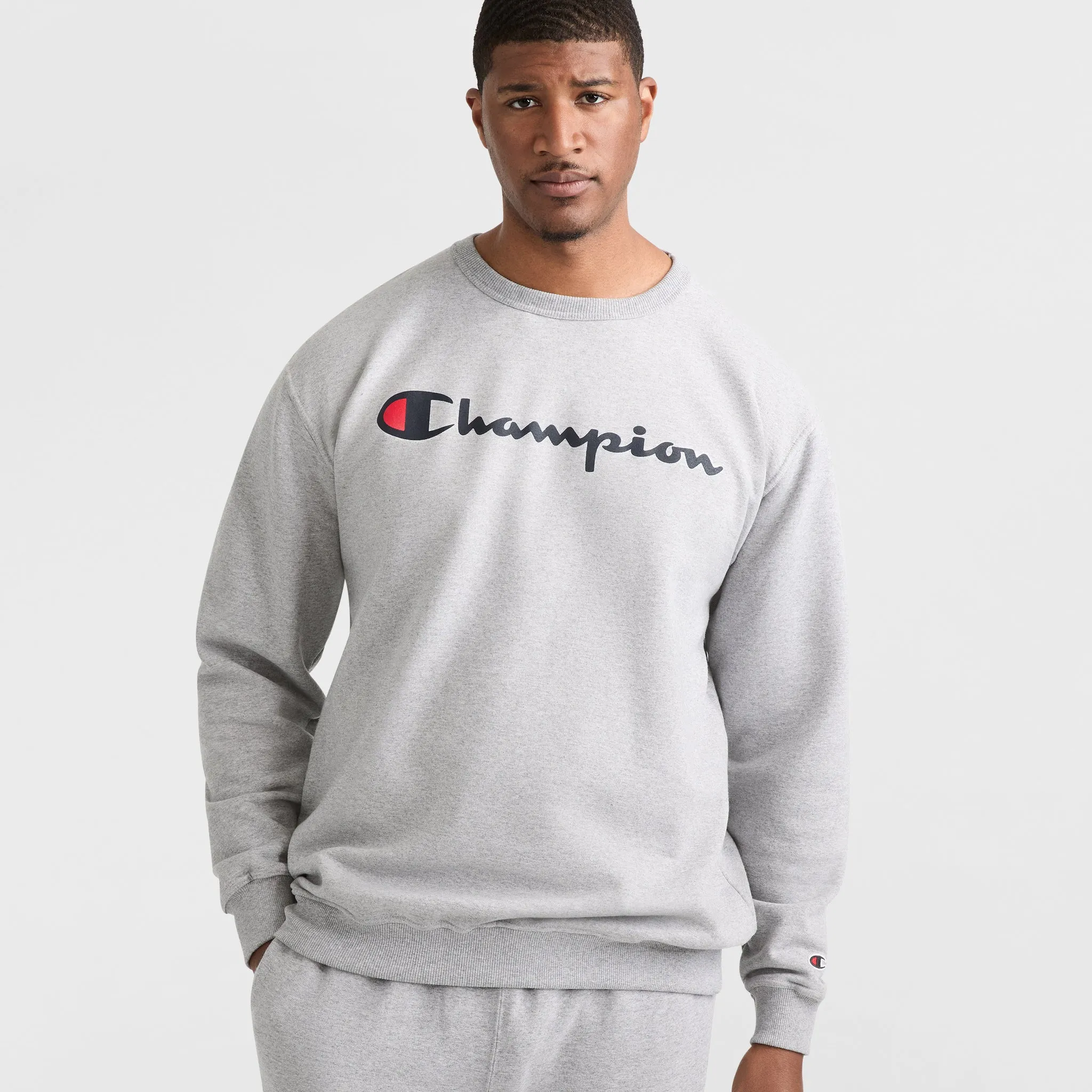 Powerblend Crewneck Sweatshirt, Script Logo - Big & Tall Urban Street Look