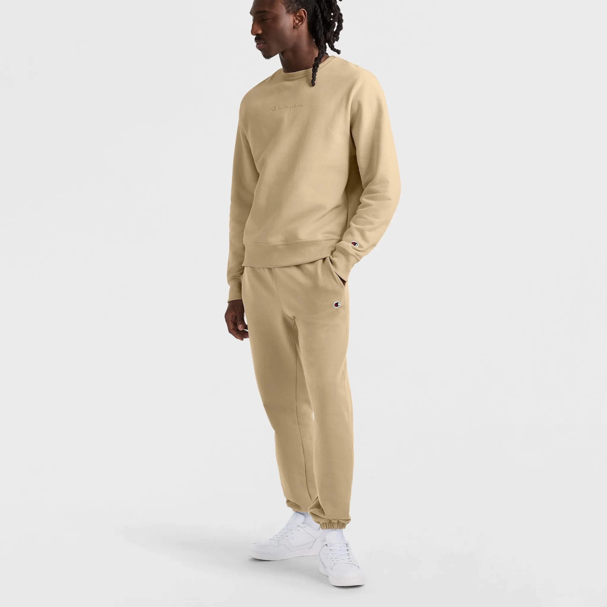 Powerblend Crewneck Sweatshirt, Tonal Script Logo Urban Street Look