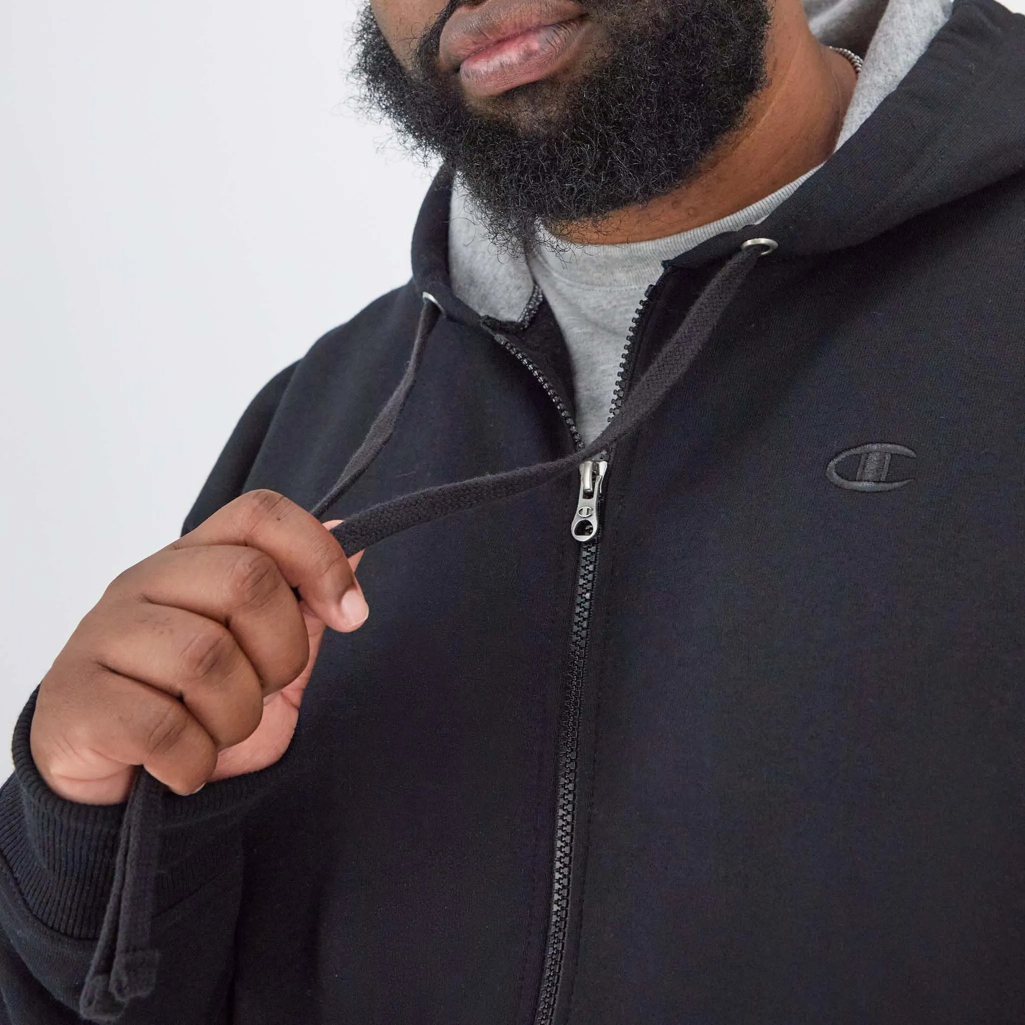 Powerblend Full Zip Hoodie, C Logo - Big & Tall Urban Street Look