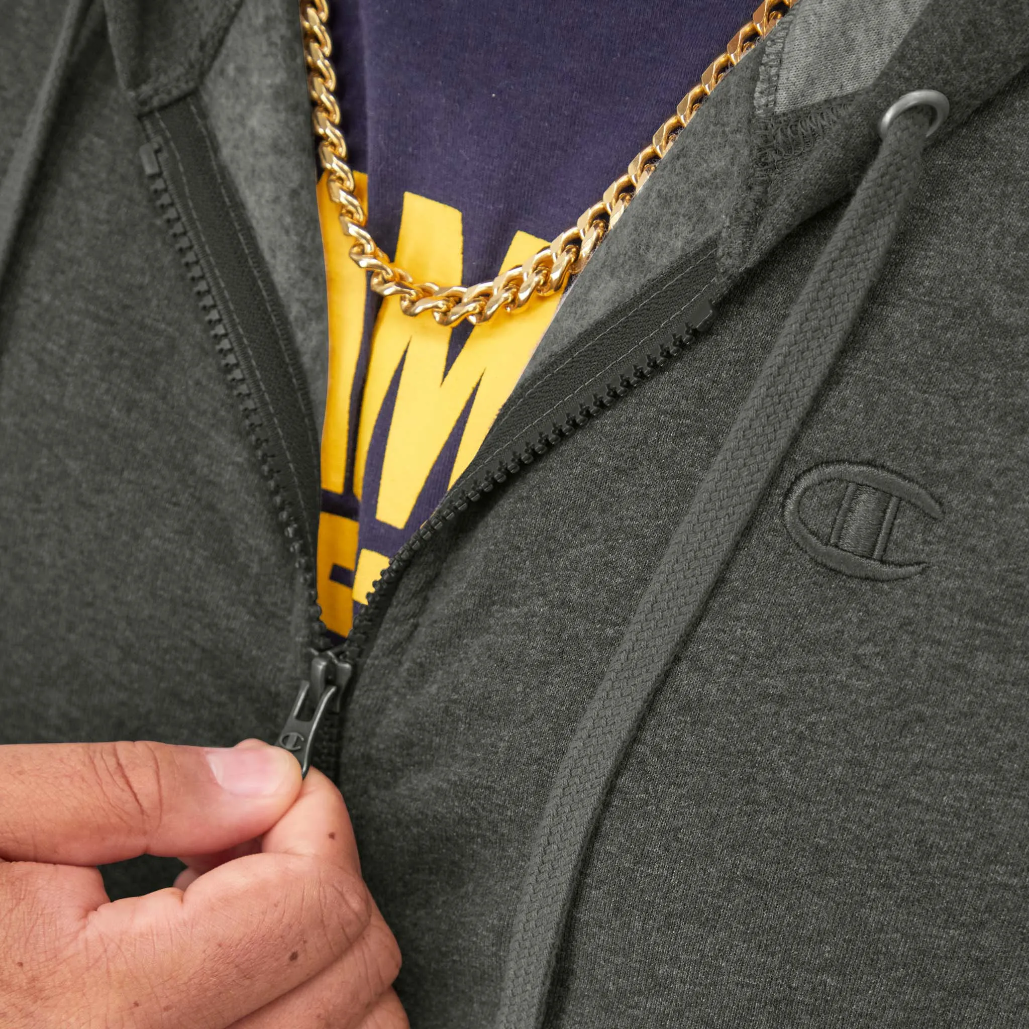 Powerblend Full Zip Hoodie, C Logo - Big & Tall Urban Street Look