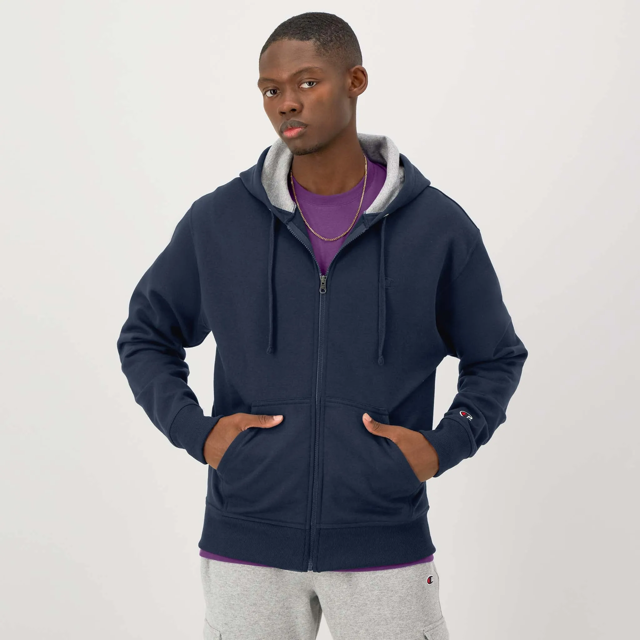 Powerblend Full-Zip Hoodie, C Logo Urban Street Look