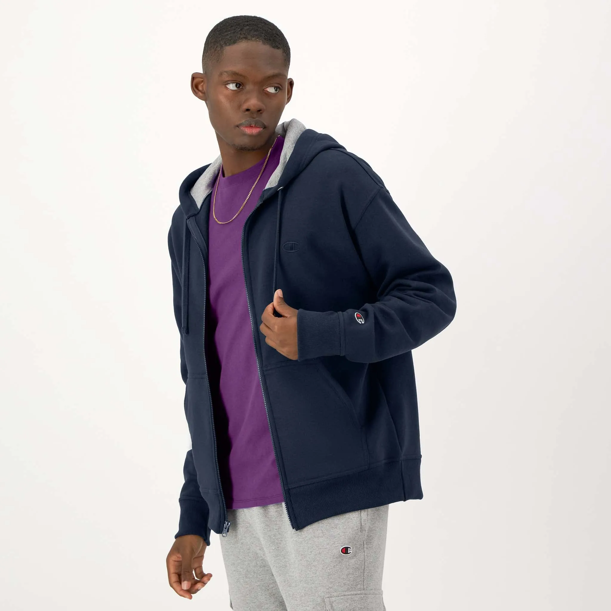 Powerblend Full-Zip Hoodie, C Logo Urban Street Look