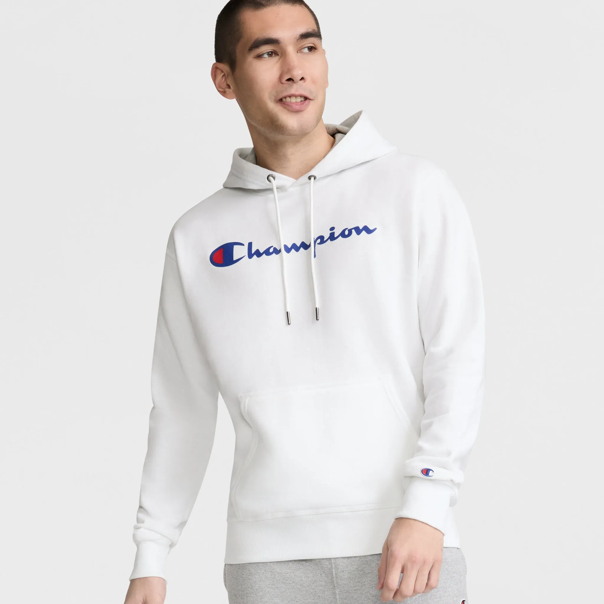 Powerblend Hoodie, Full Script Logo Urban Street Look