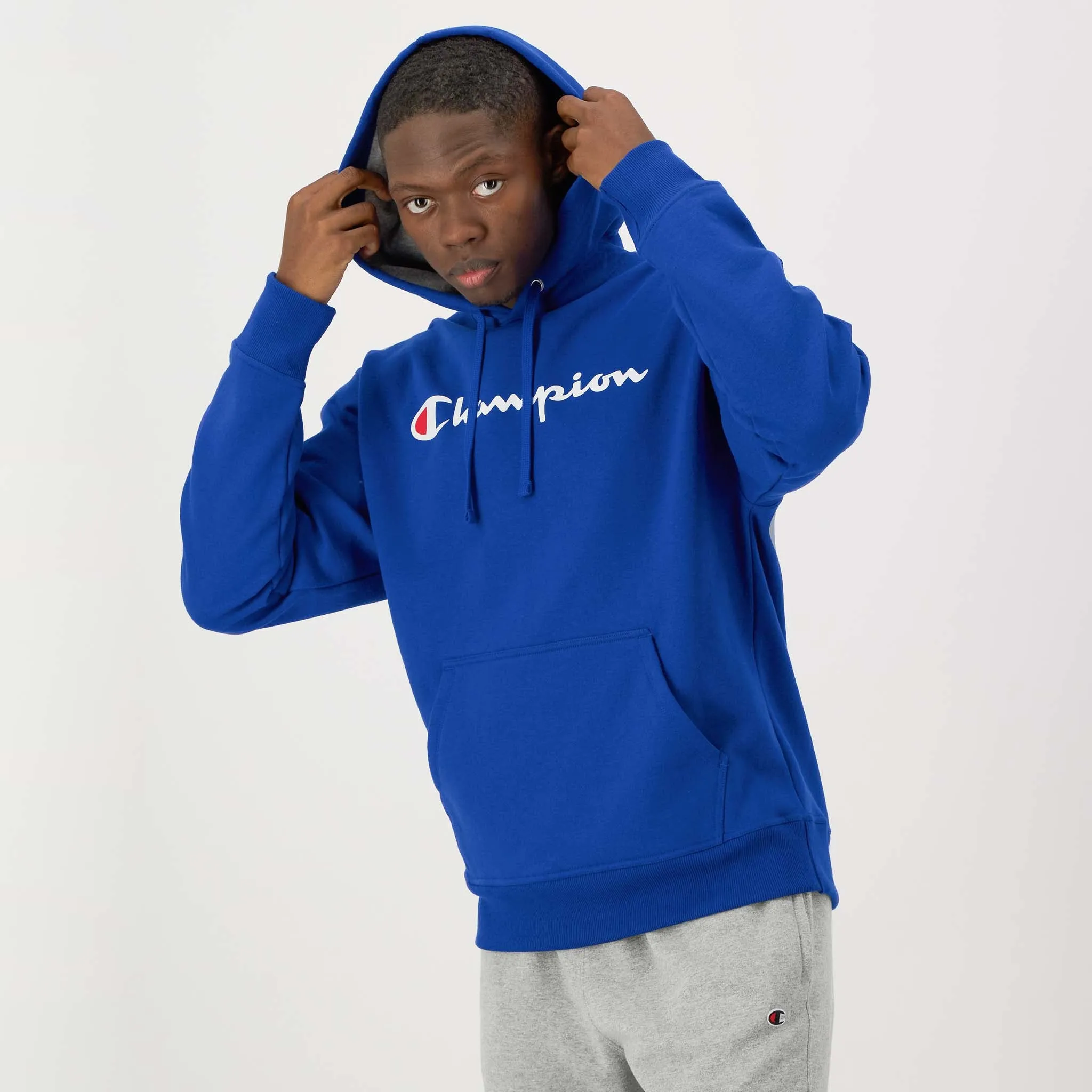 Powerblend Hoodie, Full Script Logo Urban Street Look