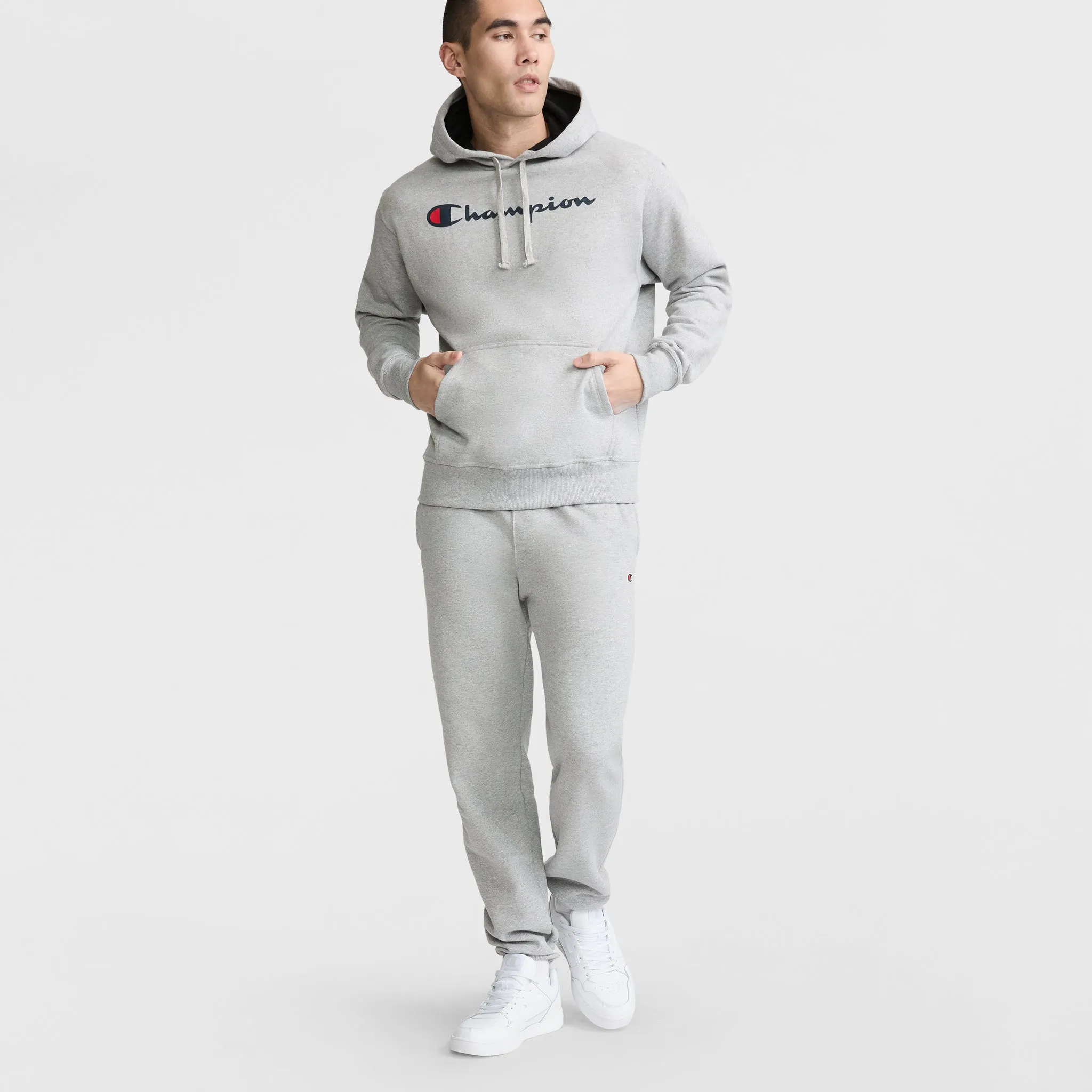 Powerblend Hoodie, Full Script Logo Urban Street Look