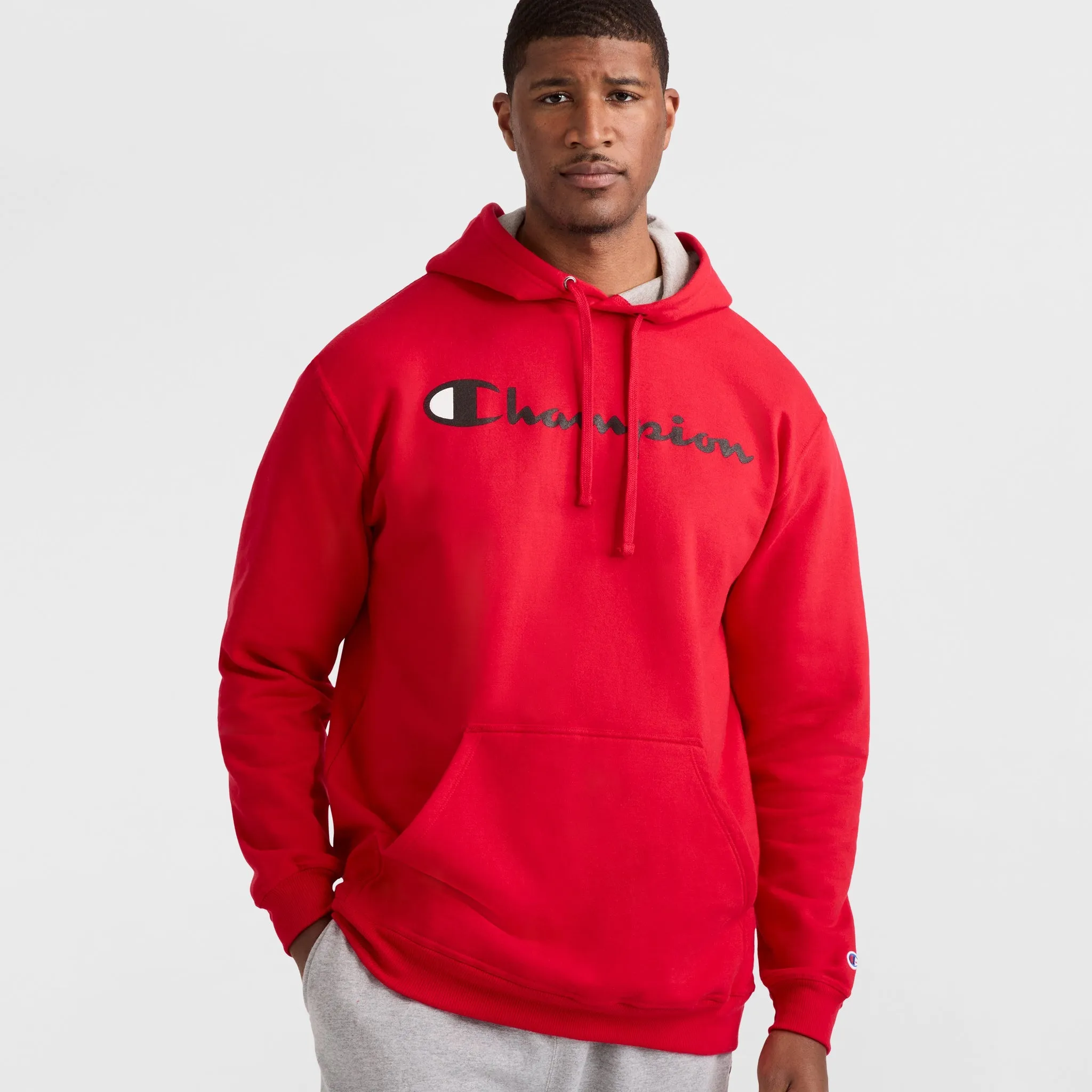 Powerblend Hoodie, Script Logo - Big & Tall Urban Street Look
