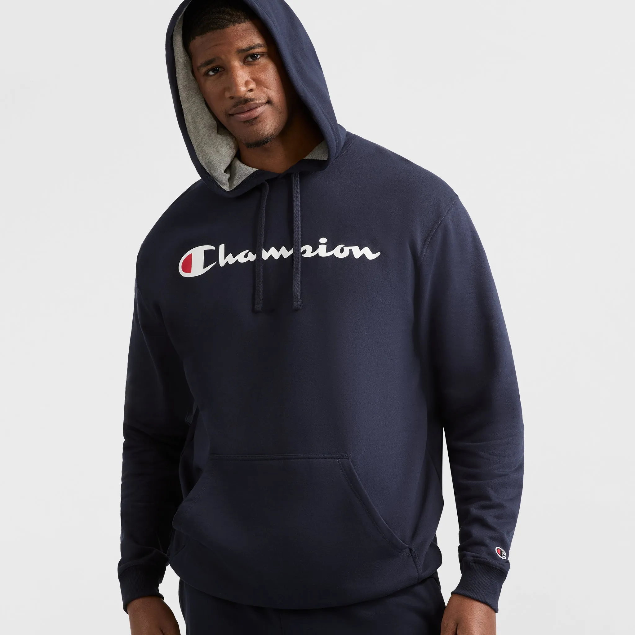 Powerblend Hoodie, Script Logo - Big & Tall Urban Street Look