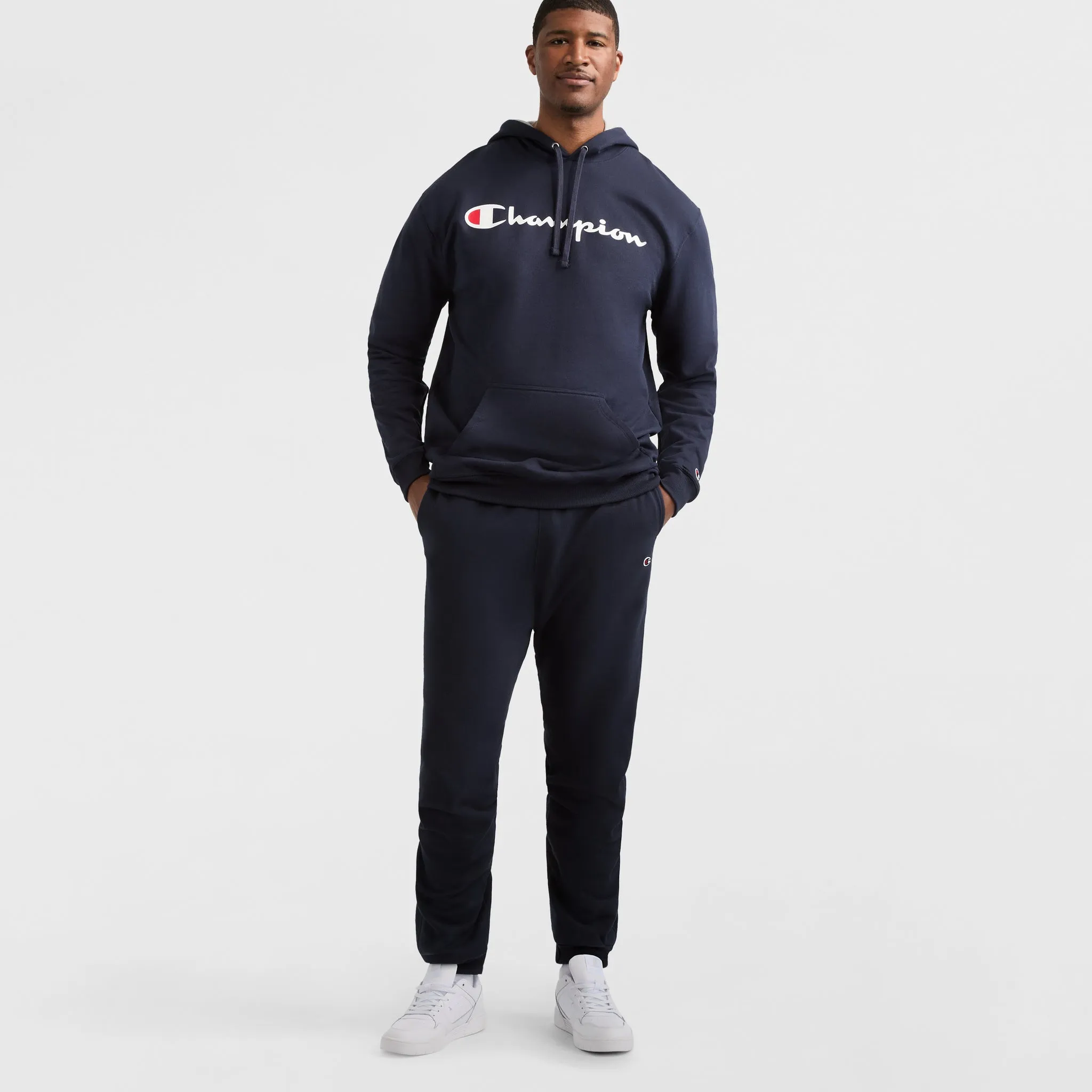 Powerblend Hoodie, Script Logo - Big & Tall Urban Street Look