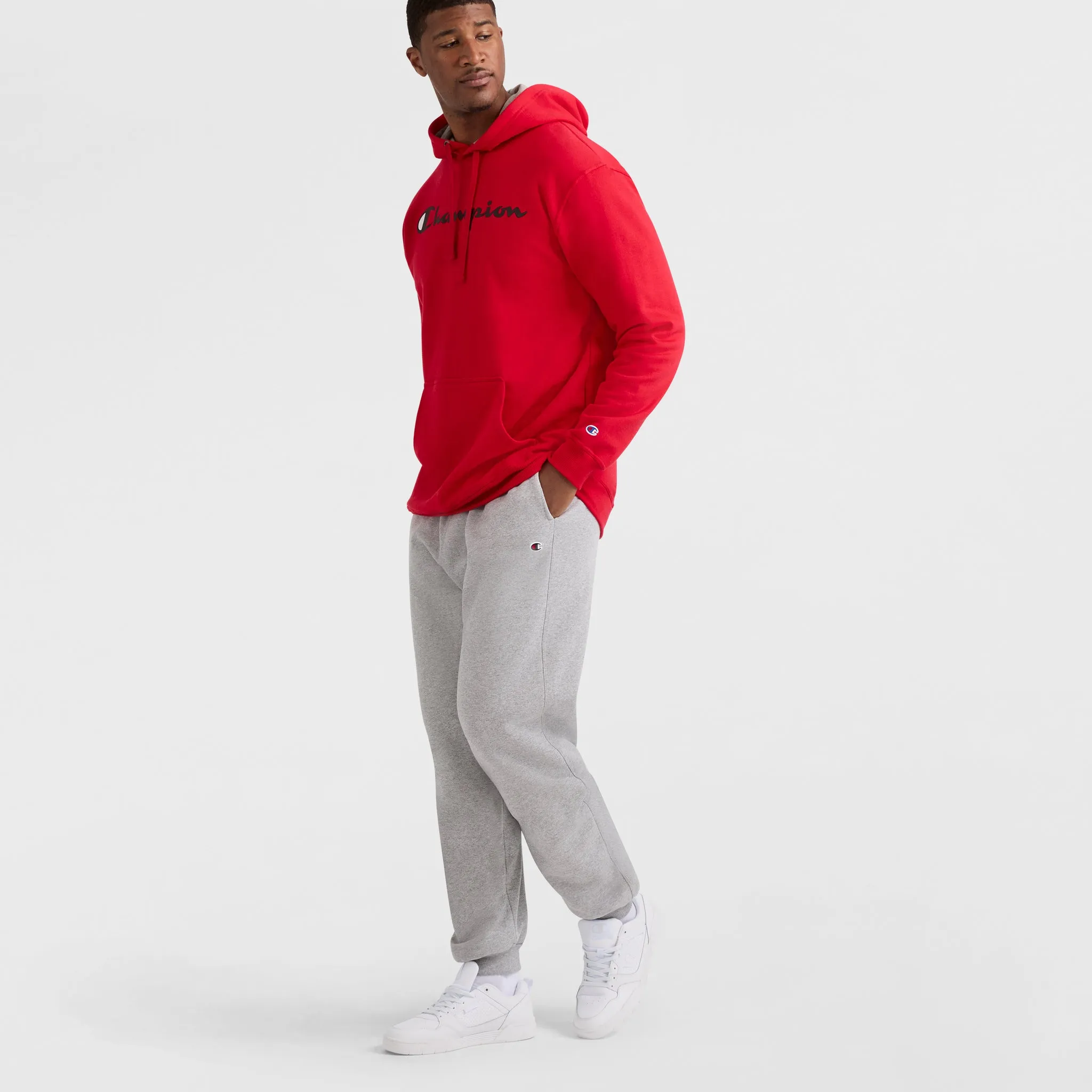 Powerblend Hoodie, Script Logo - Big & Tall Urban Street Look