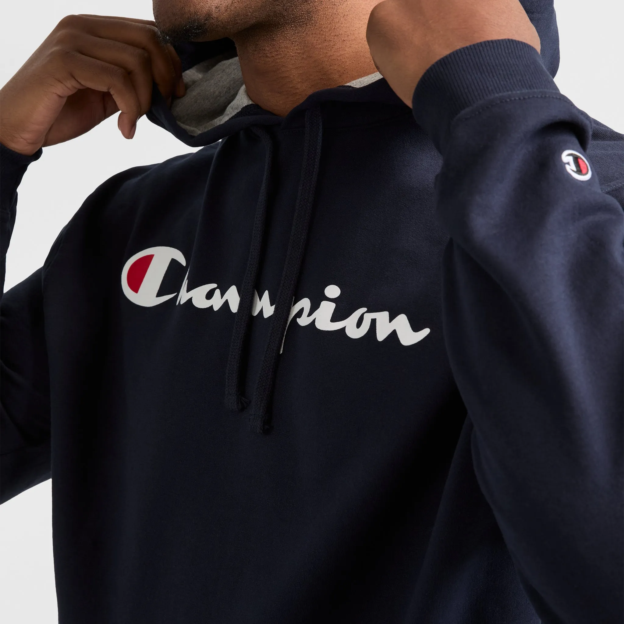Powerblend Hoodie, Script Logo - Big & Tall Urban Street Look
