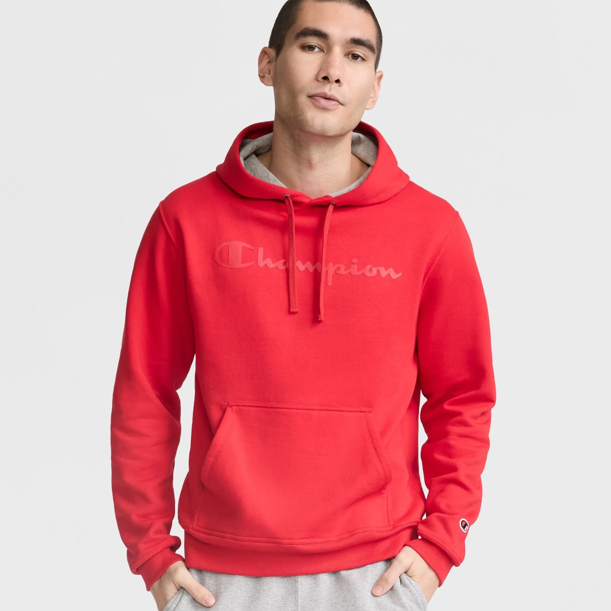Powerblend Hoodie, Tonal Script Logo Urban Street Look