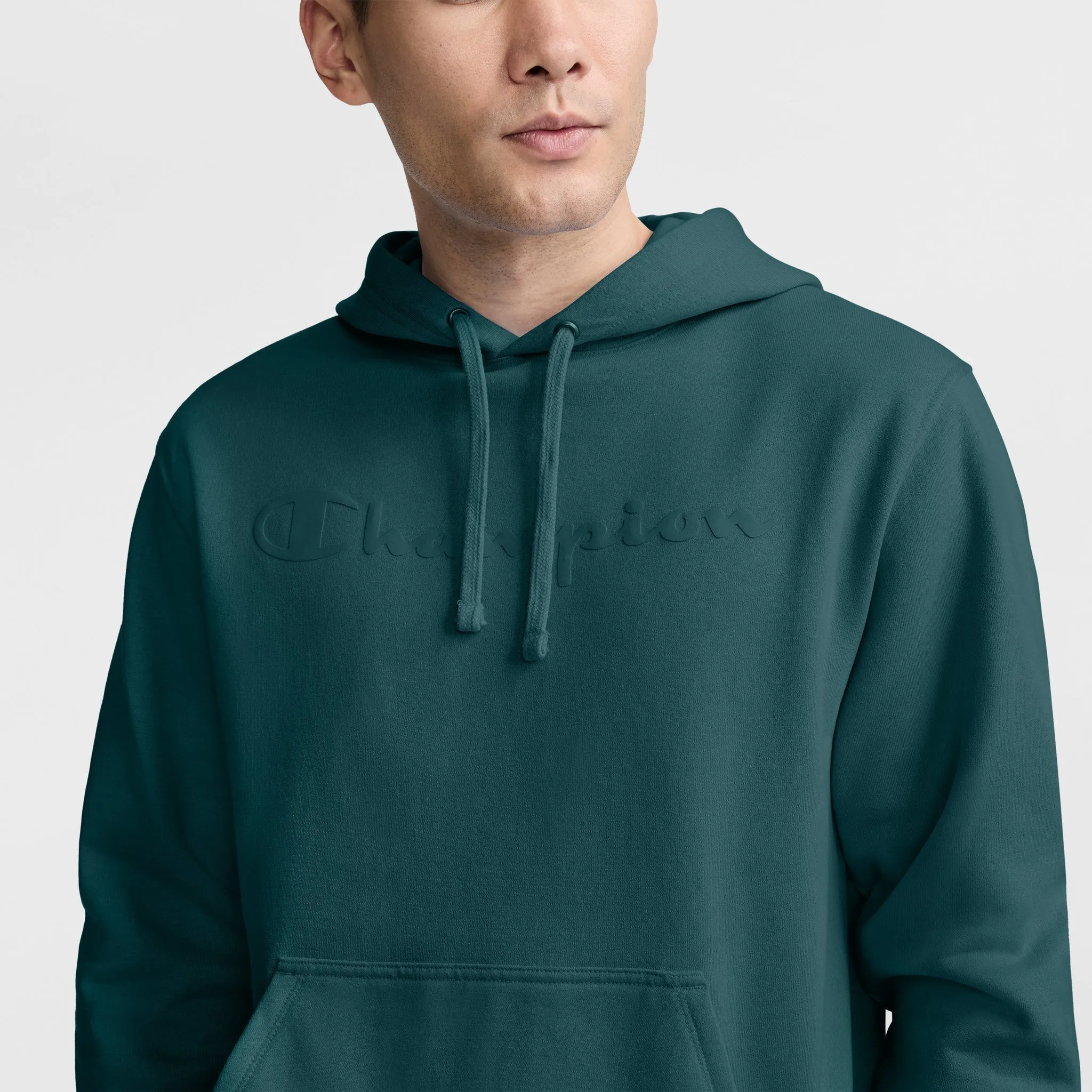 Powerblend Hoodie, Tonal Script Logo Urban Street Look