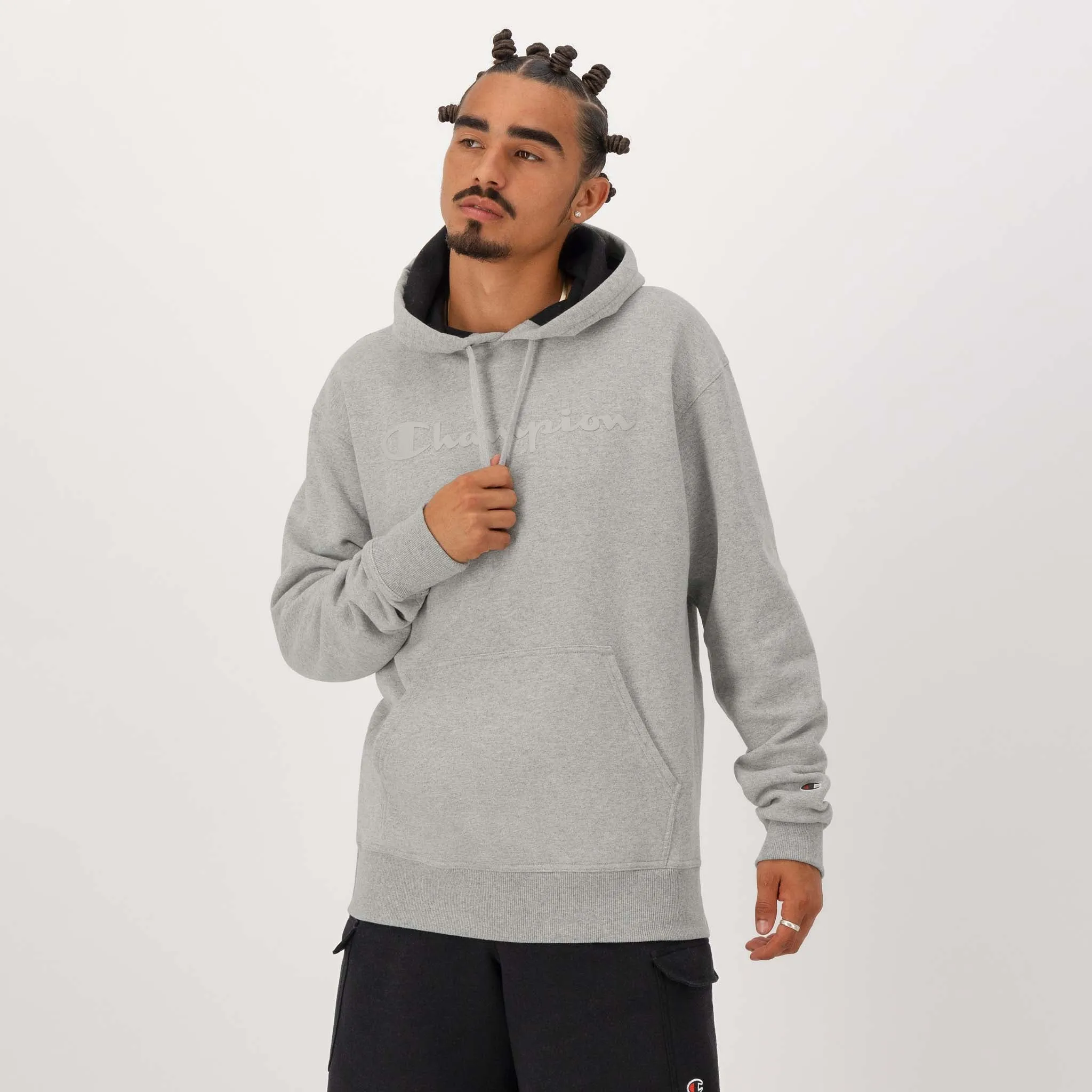 Powerblend Hoodie, Tonal Script Logo Urban Street Look