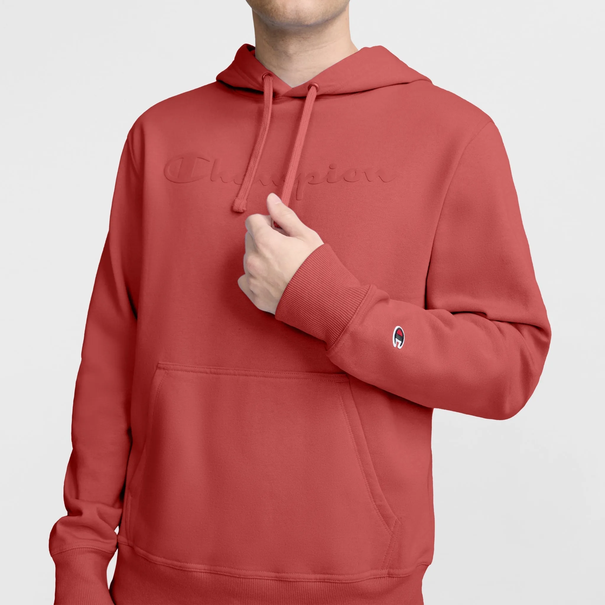 Powerblend Hoodie, Tonal Script Logo Urban Street Look