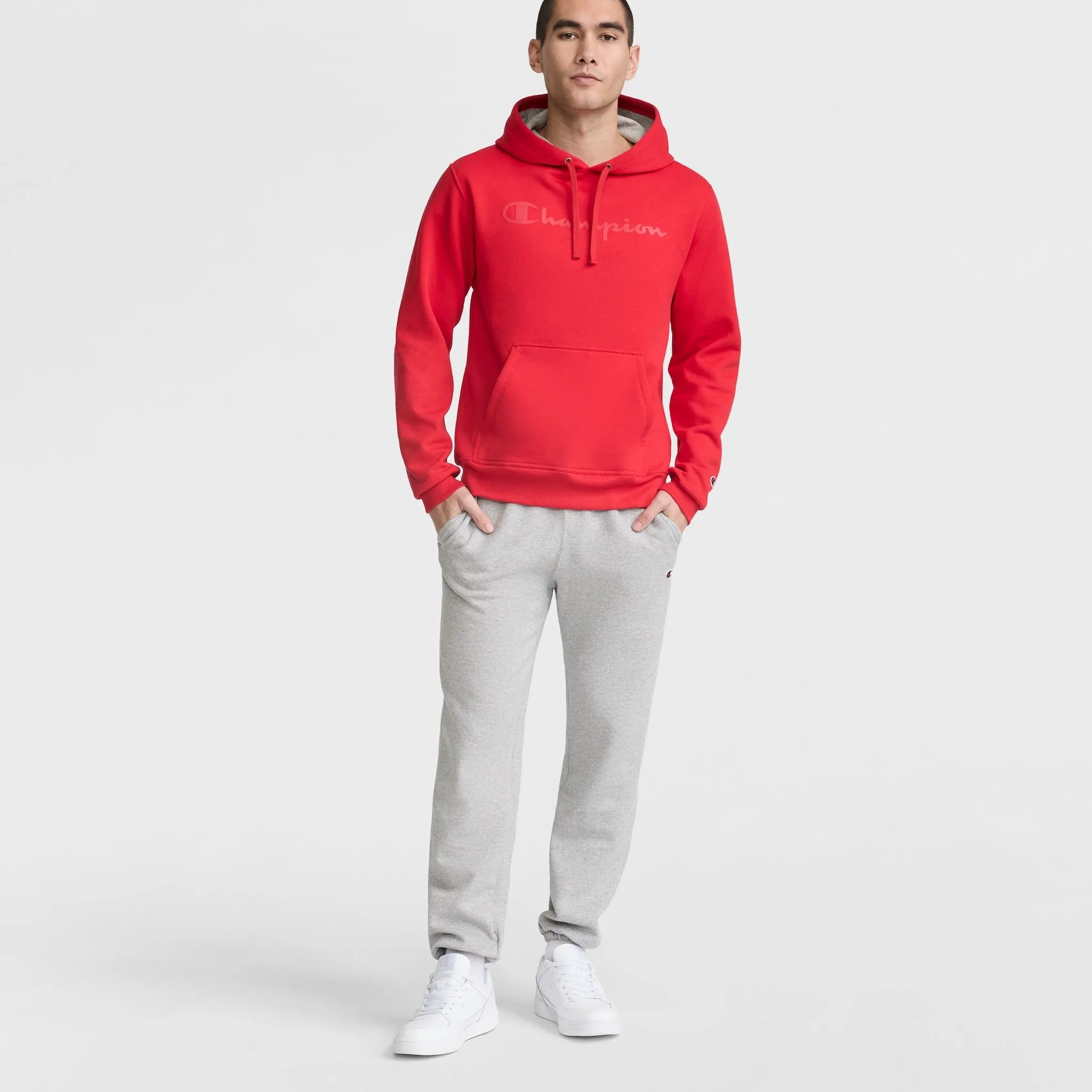 Powerblend Hoodie, Tonal Script Logo Urban Street Look