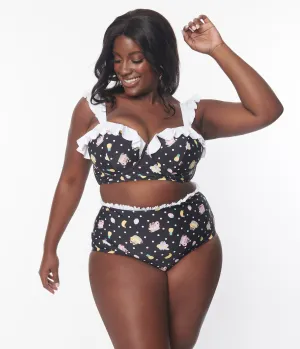 Pusheen x Unique Vintage Plus Size Pool Time Cape May Swim Bottoms Beach Vacation Ready