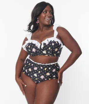 Pusheen x Unique Vintage Plus Size Pool Time Southampton Swim Top Beach Vacation Ready