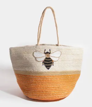 Queen Bee Jute Tote Bag Fun Outing