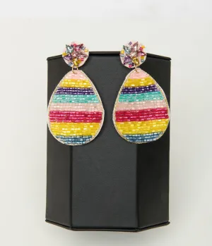 Rainbow Egg Beaded Drop Earrings Everyday Chic