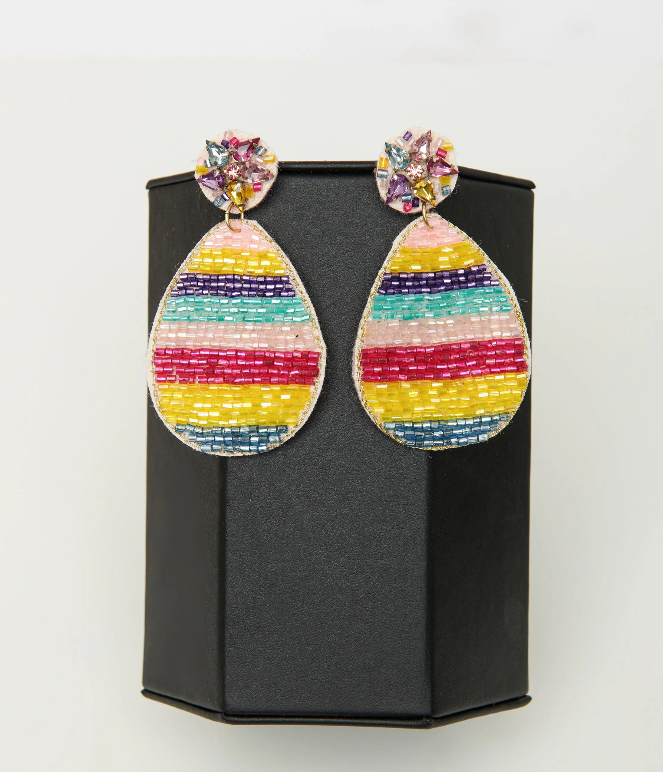 Rainbow Egg Beaded Drop Earrings Everyday Chic