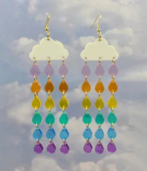 Raining Rainbow Cloud Earrings Everyday Chic