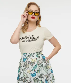 Rather Be Thrifting Fitted Cotton Graphic Tee Easy Date Night