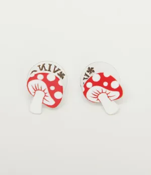 Red & White Mushroom Earrings Everyday Chic