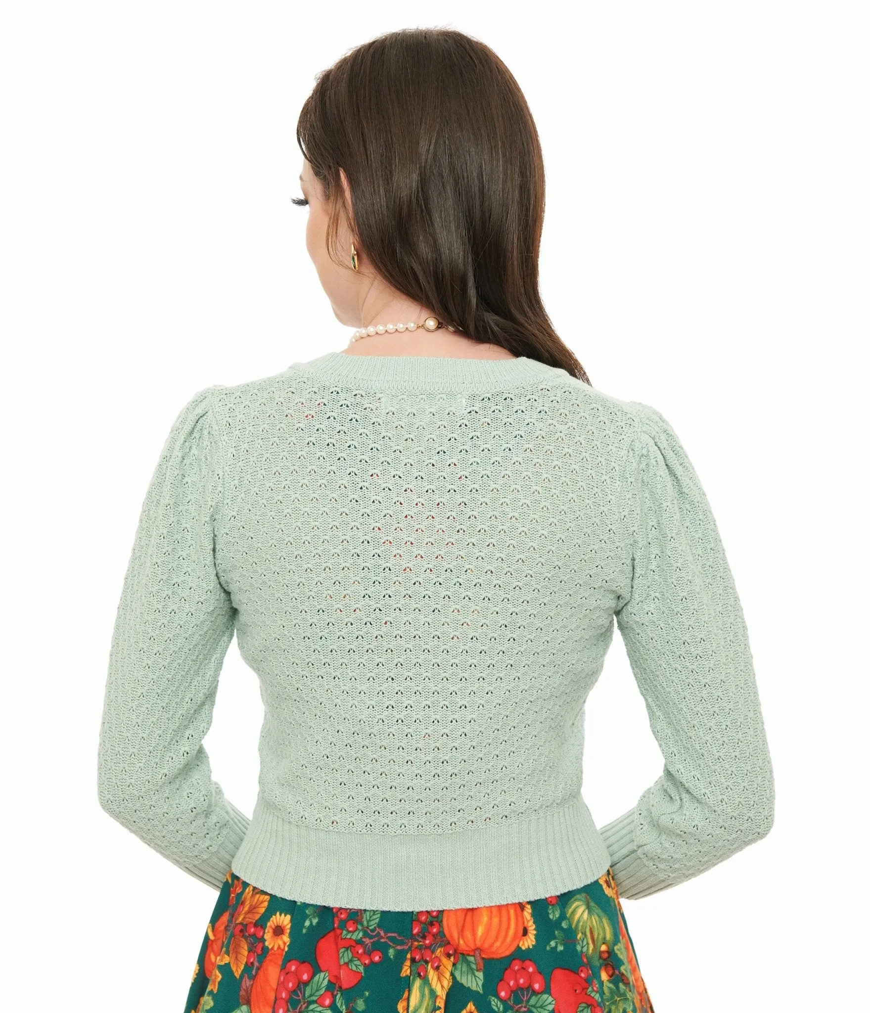 Retro Style Aqua Crochet Cardigan Easy Date Night