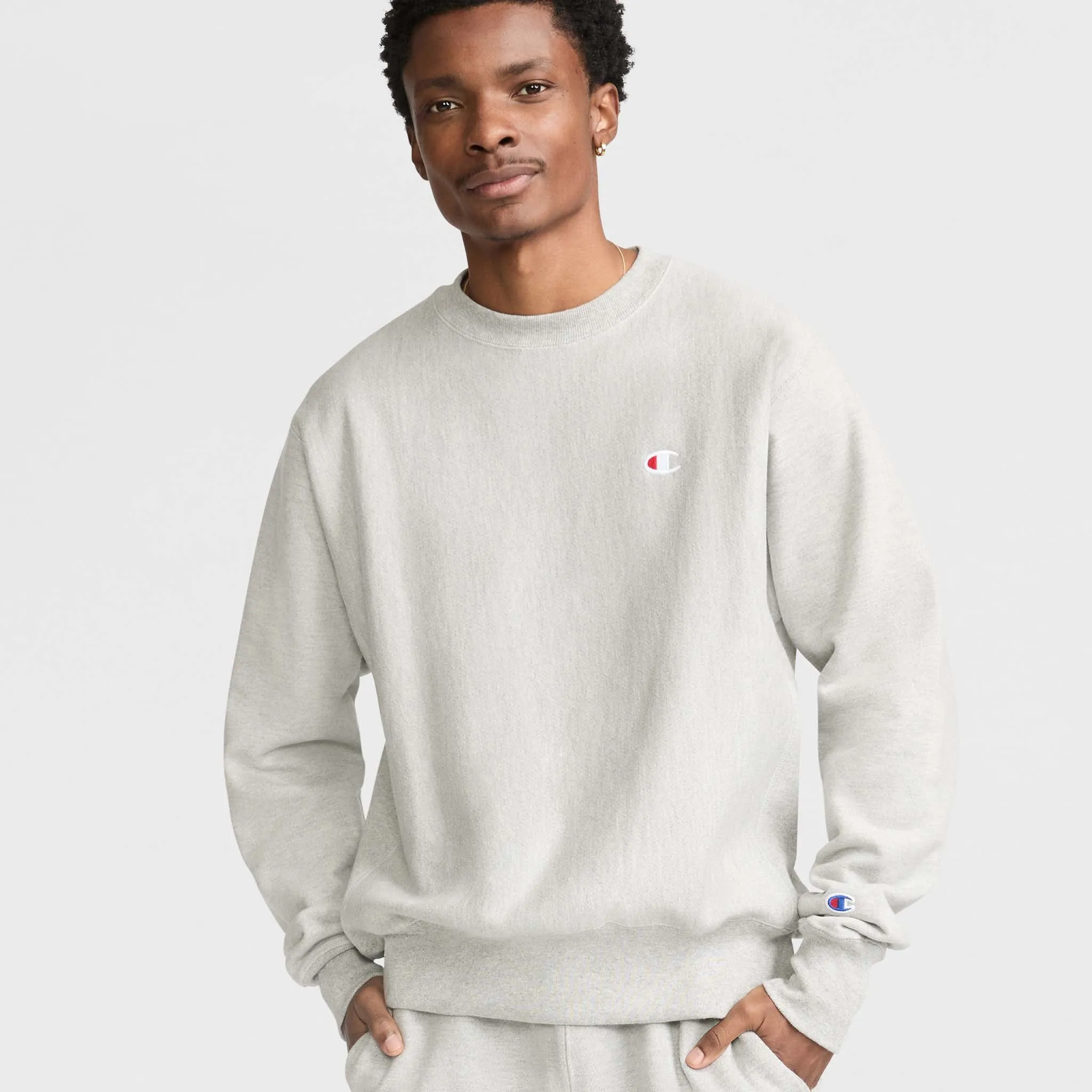Reverse Weave Crewneck Sweatshirt, C Logo Urban Street Look