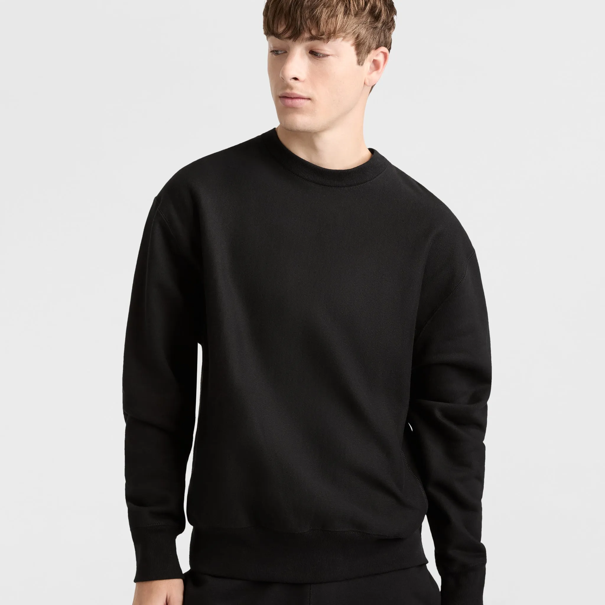 Reverse Weave Crewneck Sweatshirt Urban Street Look