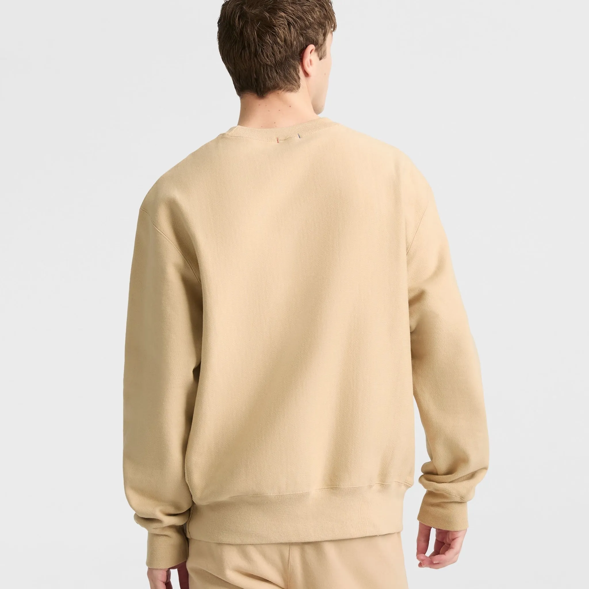 Reverse Weave Dropped Shoulder Crewneck Urban Street Look