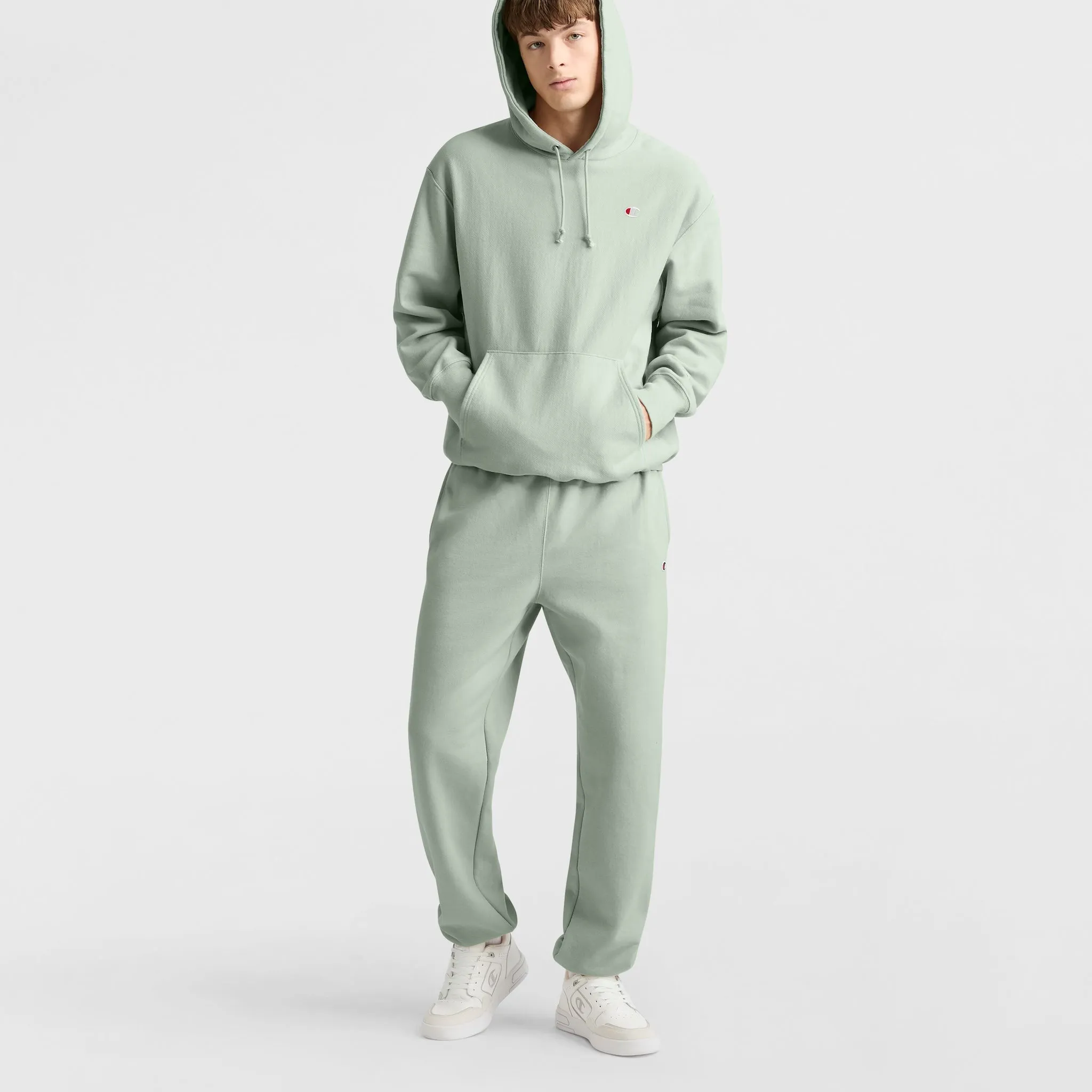 Reverse Weave Dropped Shoulder Hoodie Urban Street Look