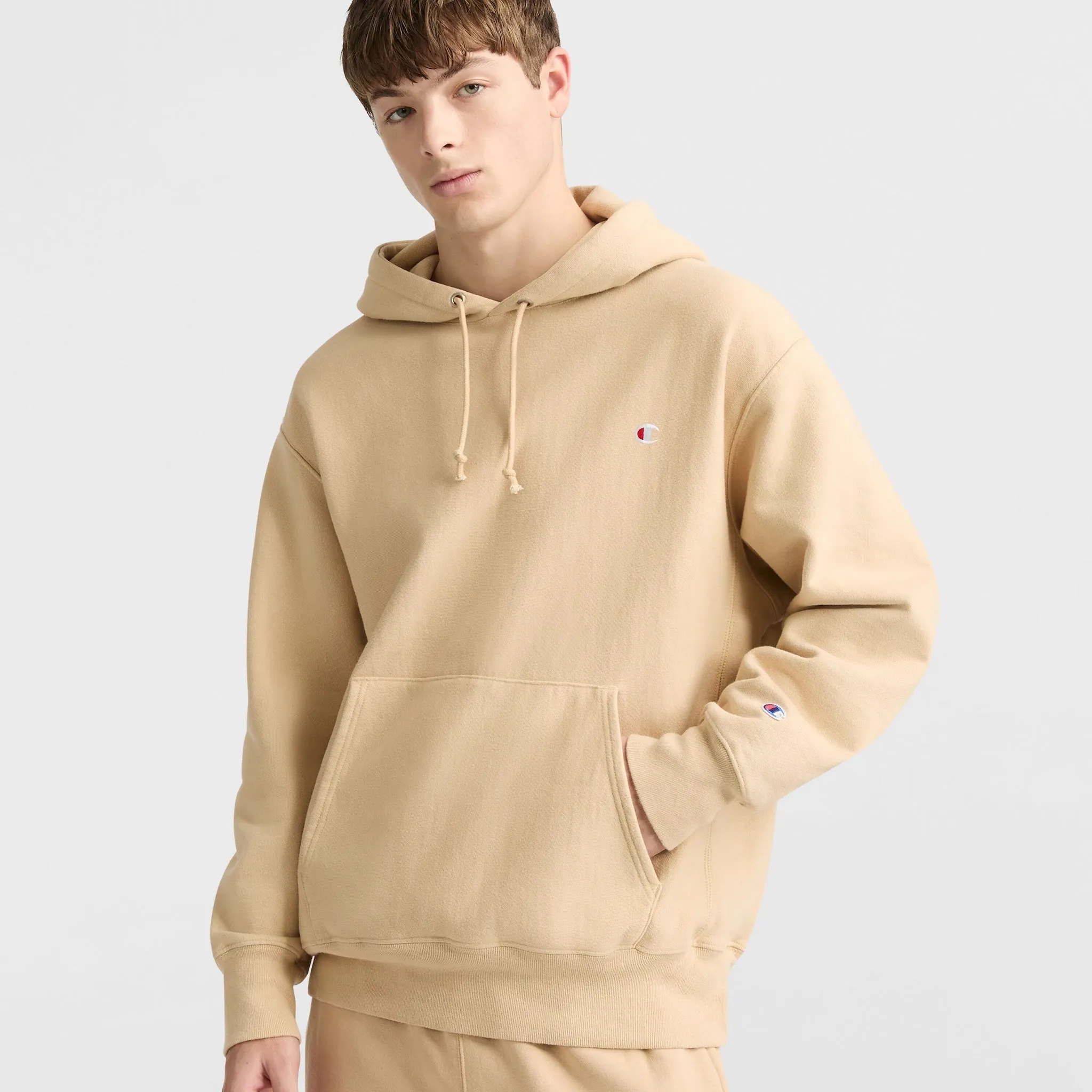 Reverse Weave Dropped Shoulder Hoodie Urban Street Look