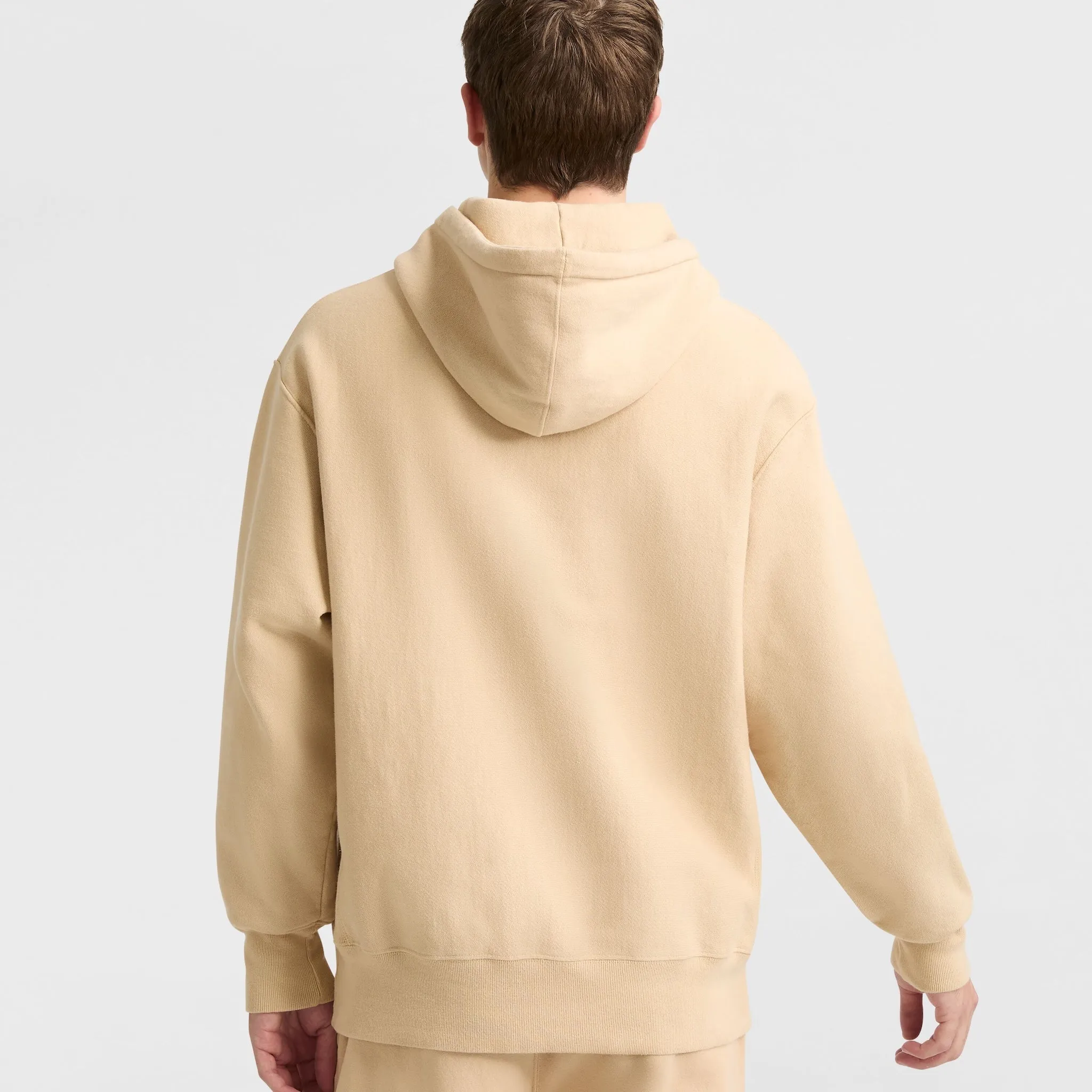 Reverse Weave Dropped Shoulder Hoodie Urban Street Look