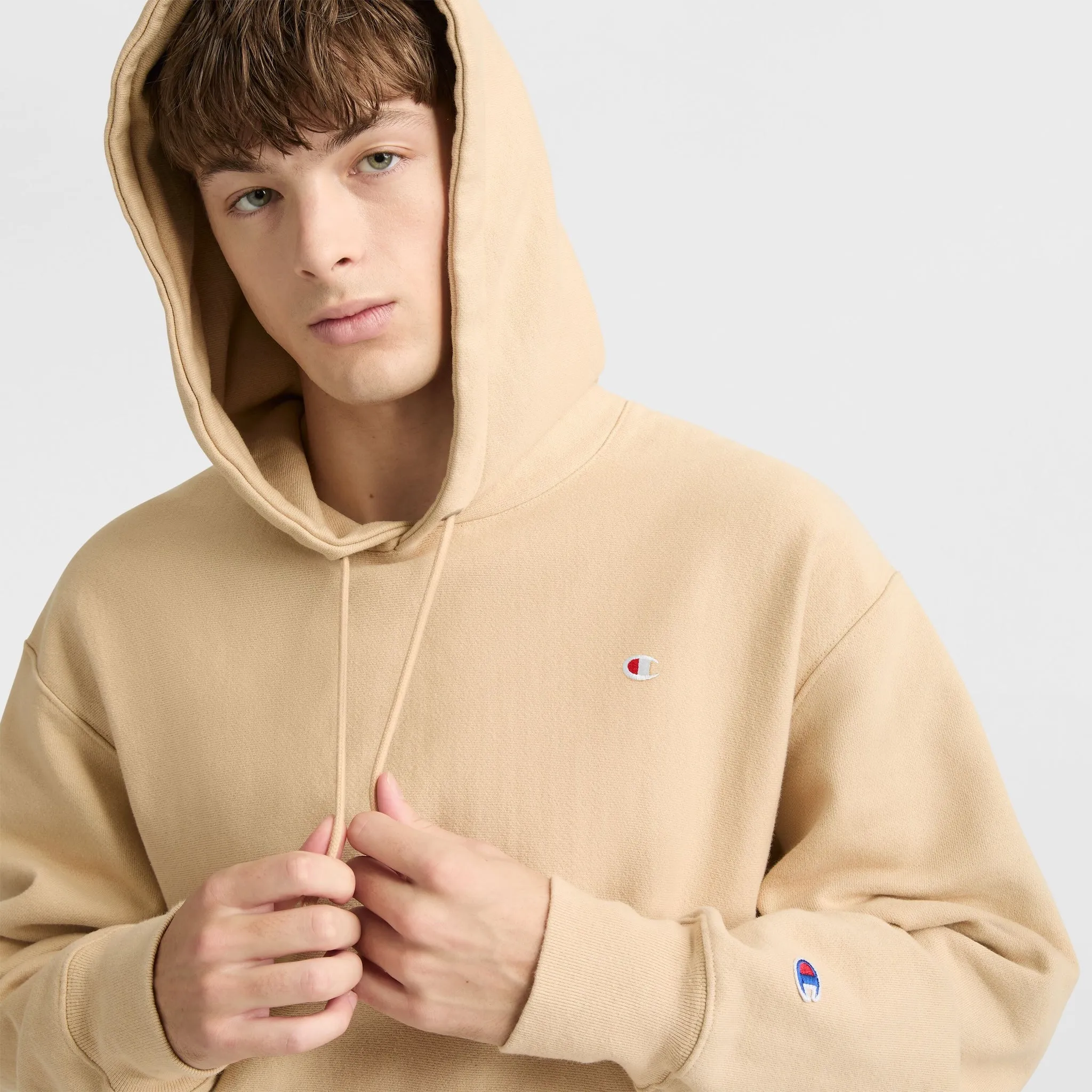 Reverse Weave Dropped Shoulder Hoodie Urban Street Look