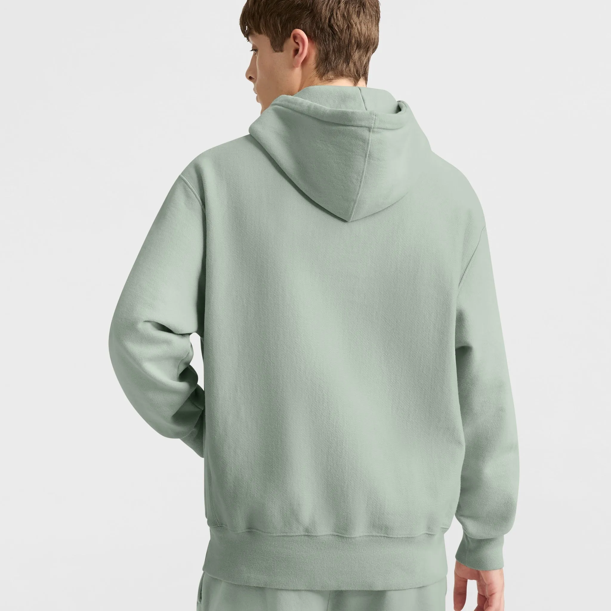 Reverse Weave Dropped Shoulder Hoodie Urban Street Look
