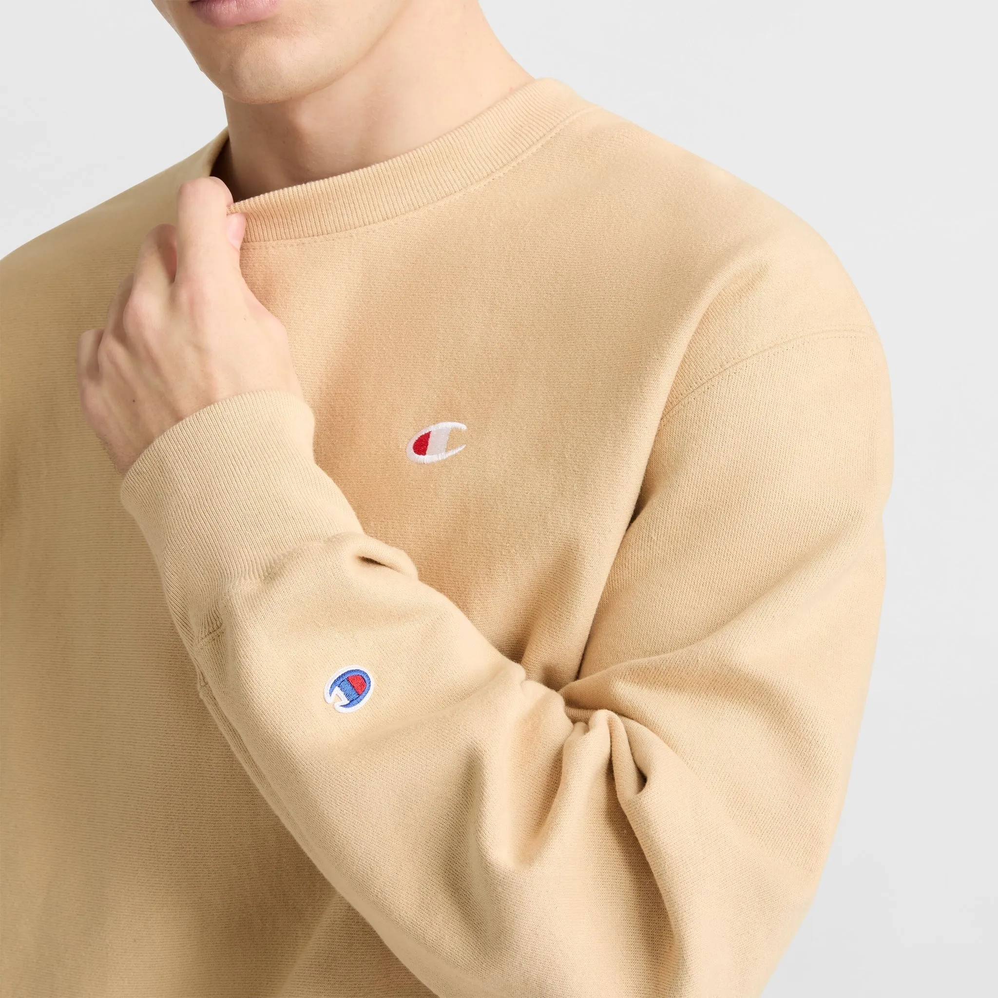 Reverse Weave Stadium Crewneck Sweatshirt, C Logo Urban Street Look