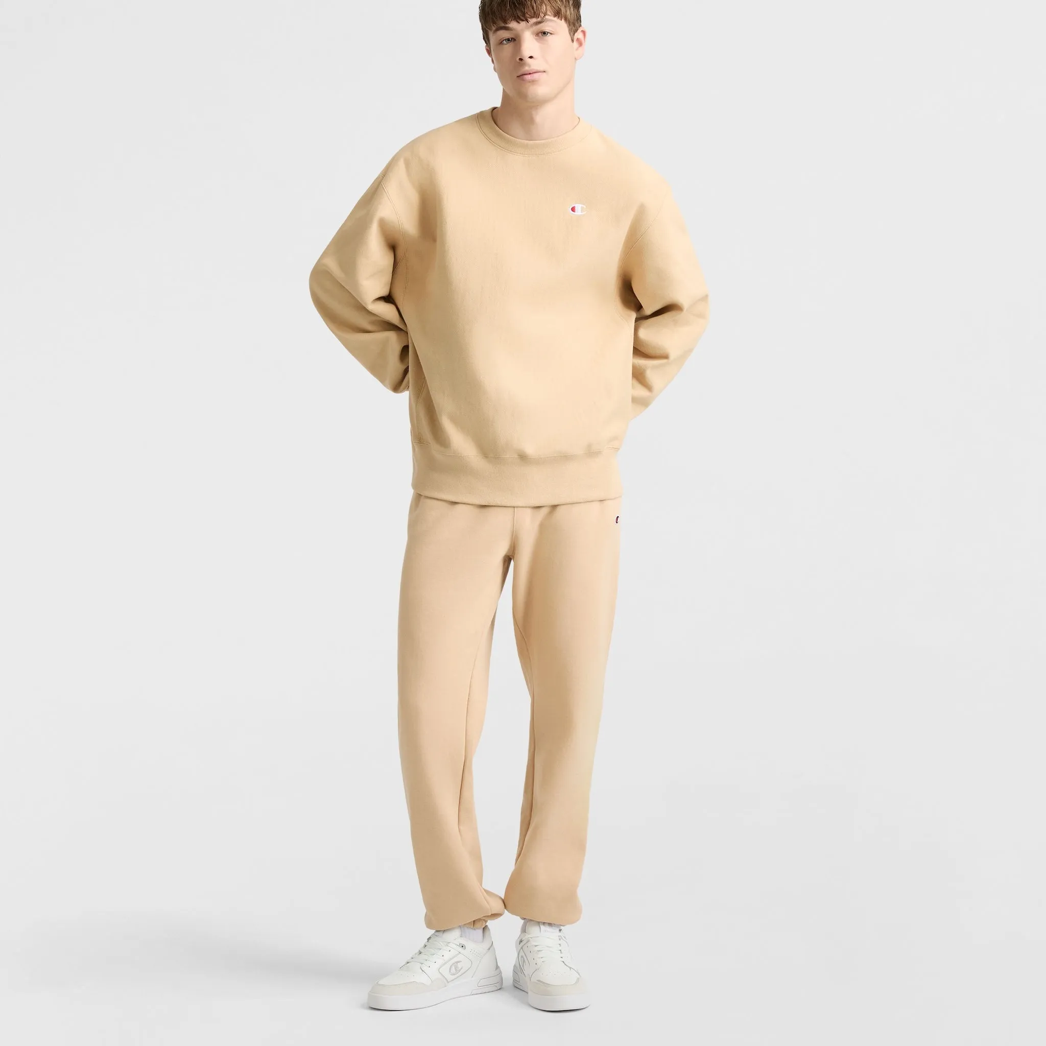 Reverse Weave Stadium Crewneck Sweatshirt, C Logo Urban Street Look