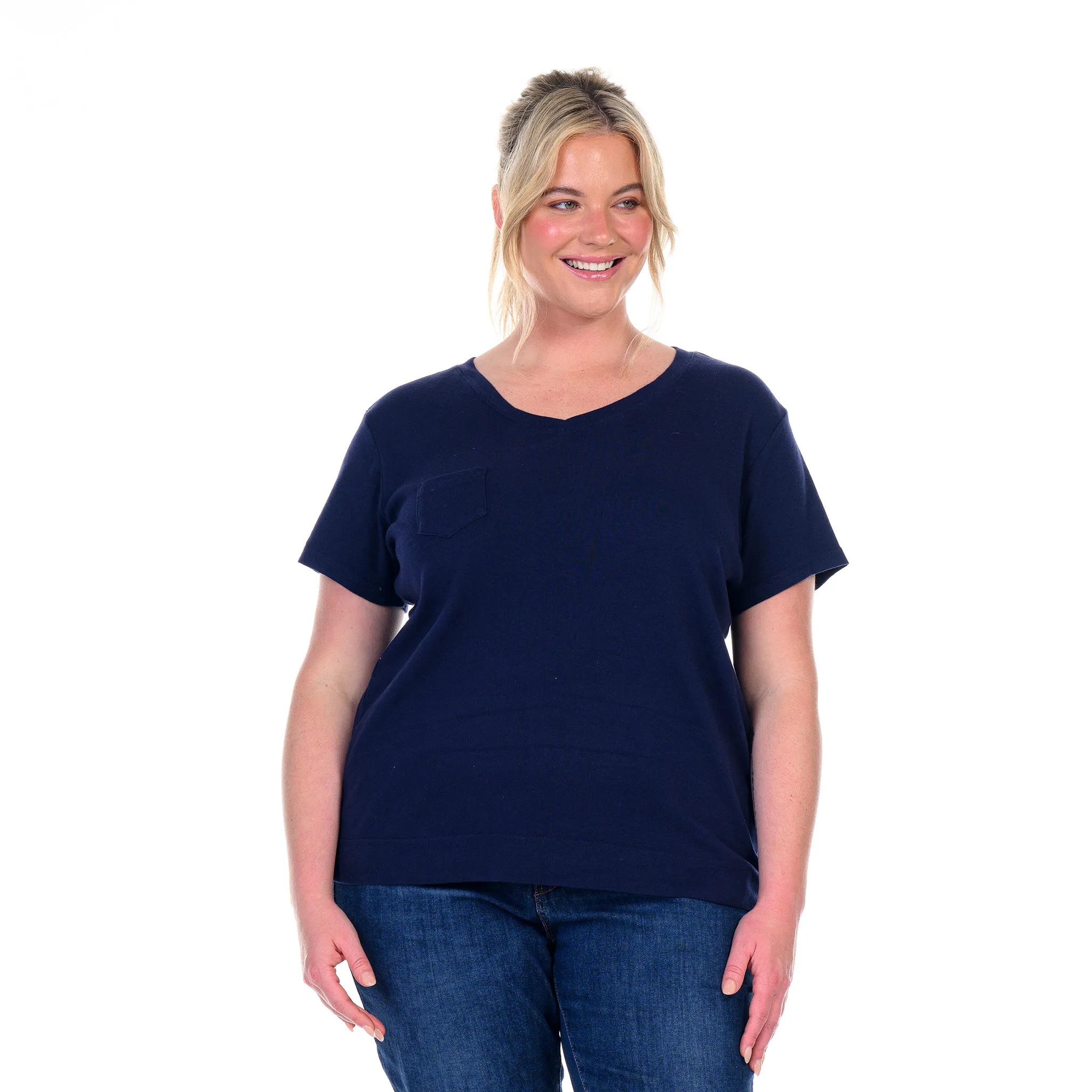 Ribbed Logo Fem T | Plus size Weekend Relaxed Look