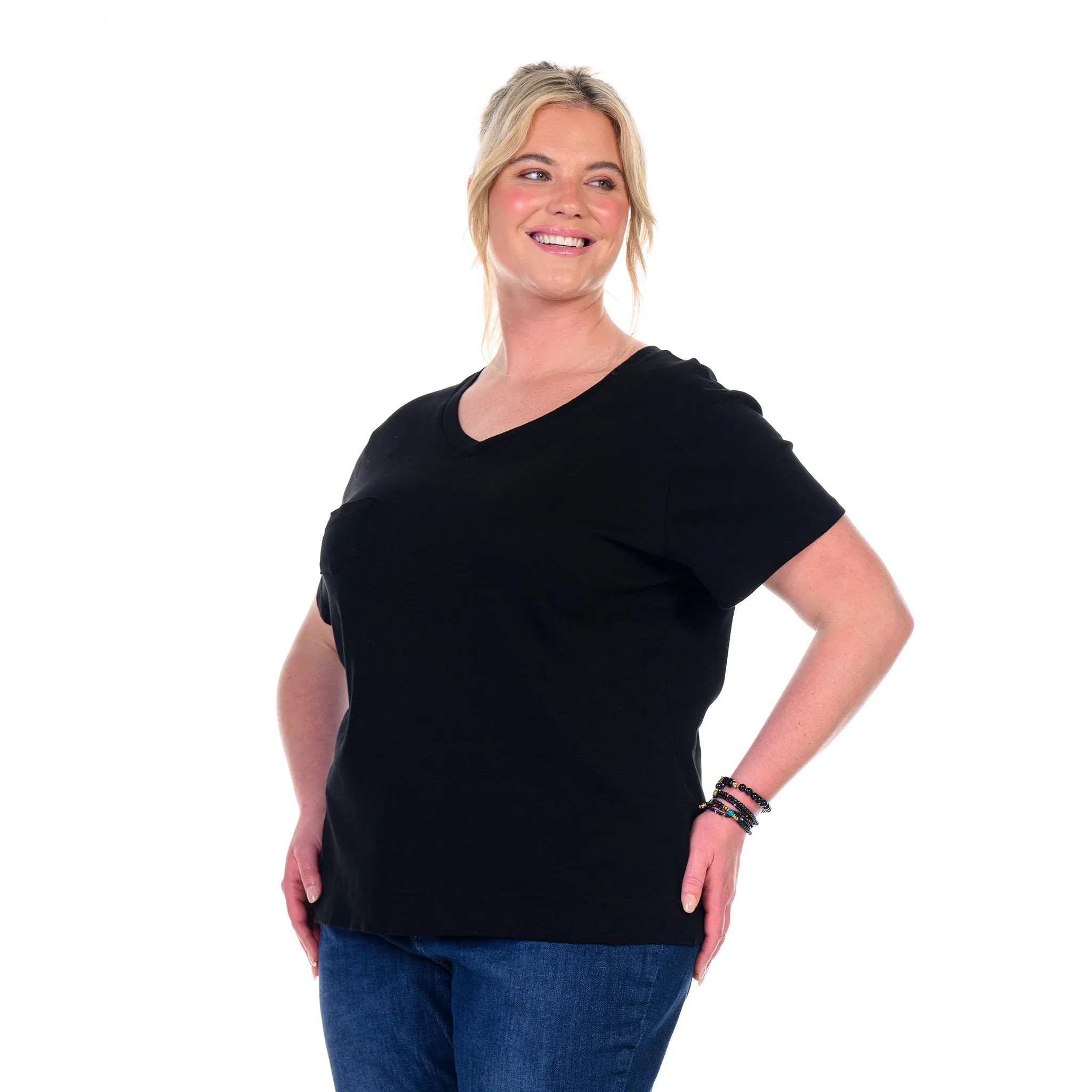 Ribbed Logo Fem T | Plus size Weekend Relaxed Look
