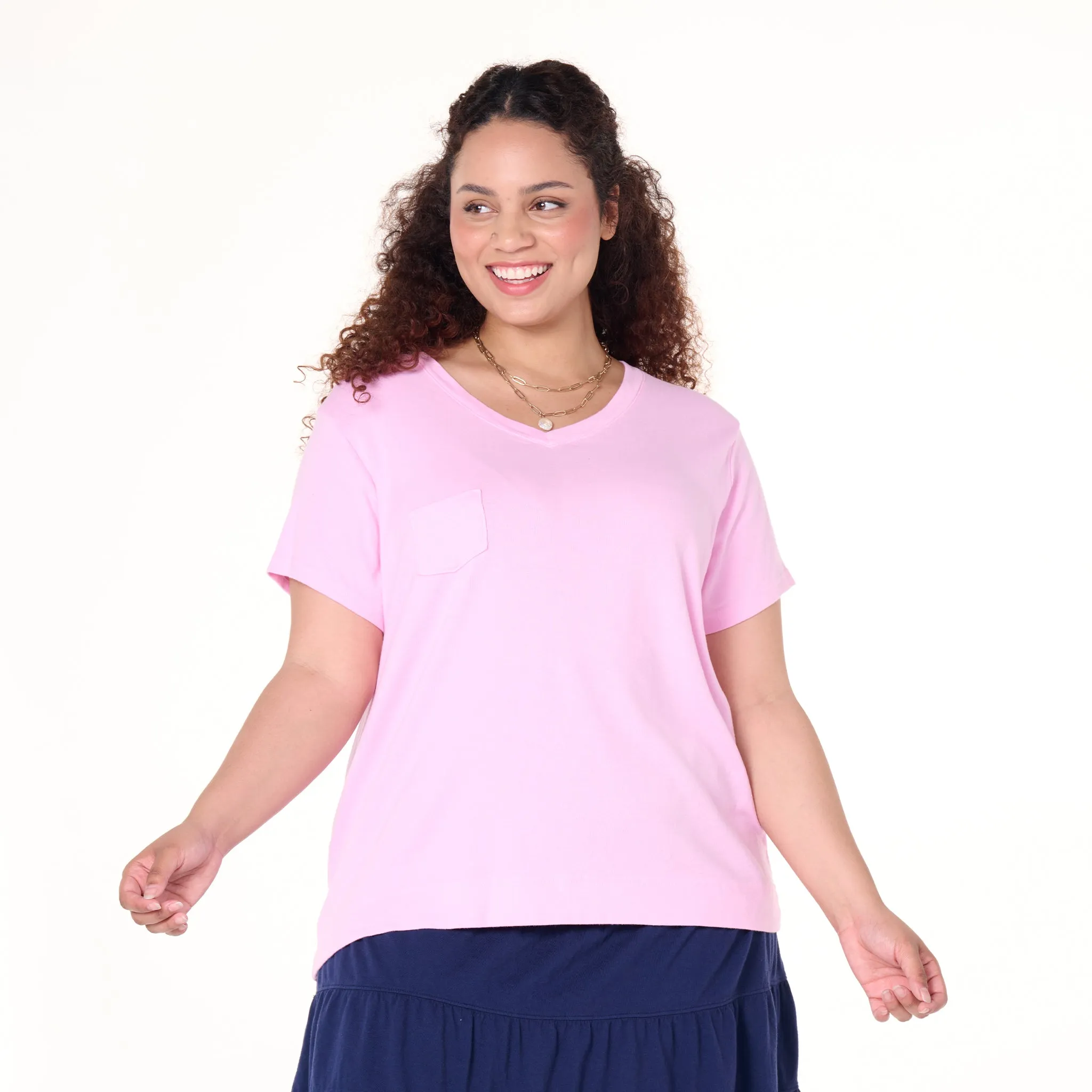 Ribbed Logo Fem T | Plus size Weekend Relaxed Look