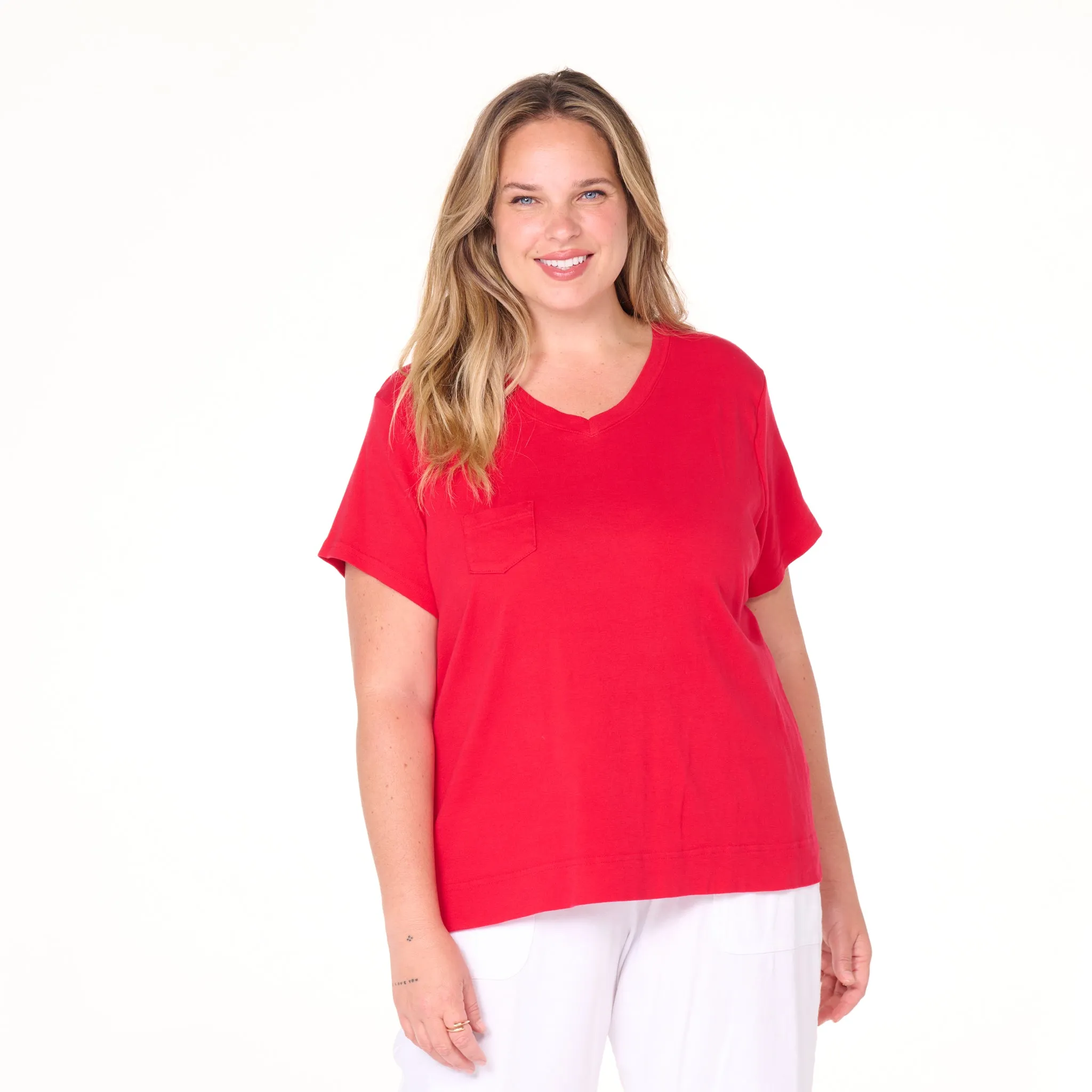 Ribbed Logo Fem T | Plus size Weekend Relaxed Look