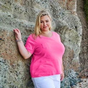 Ribbed Logo Fem T | Plus size Weekend Relaxed Look